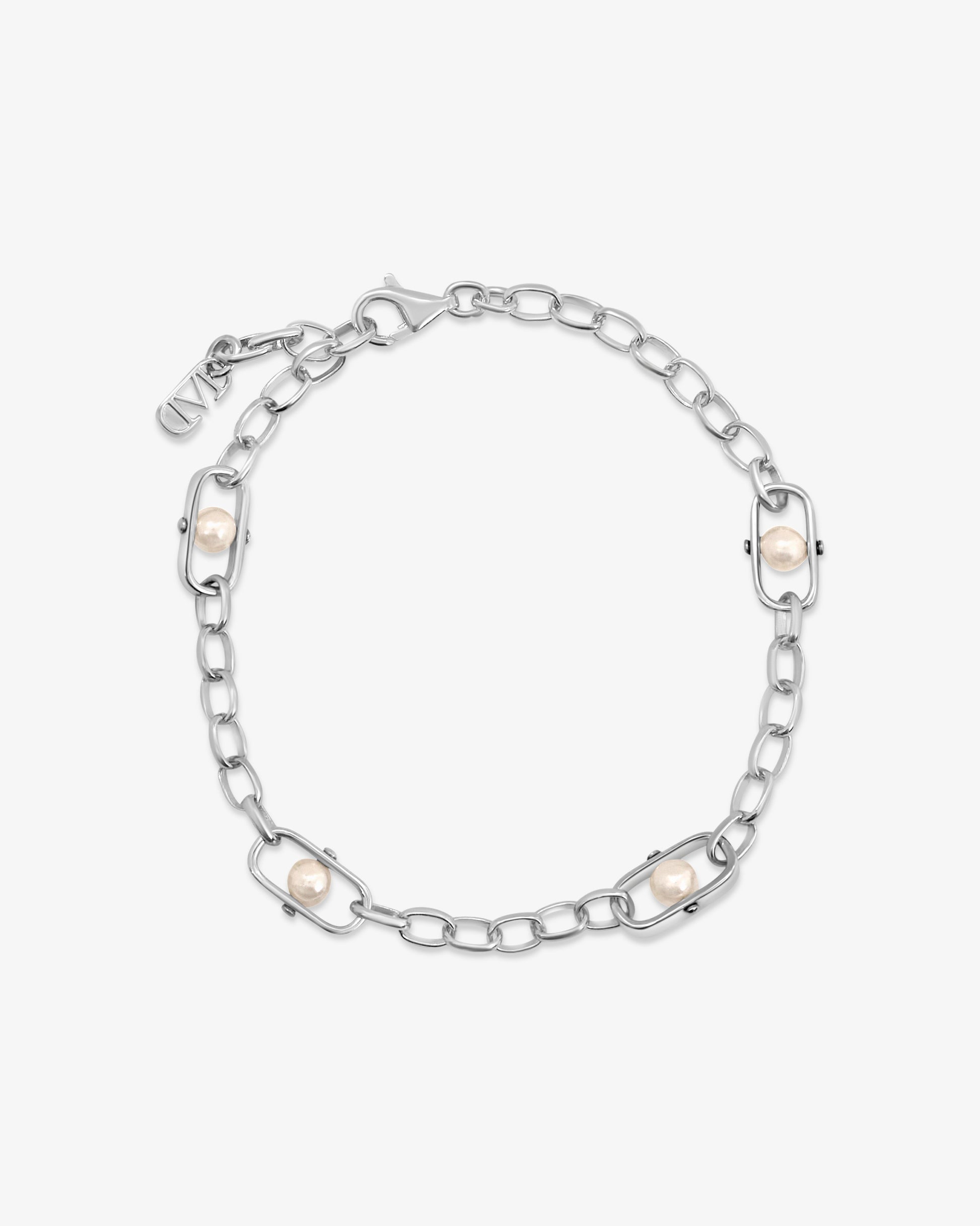 Pulsera de eslabones en con perlas y logo libre - Majorica - Plata Plata-1