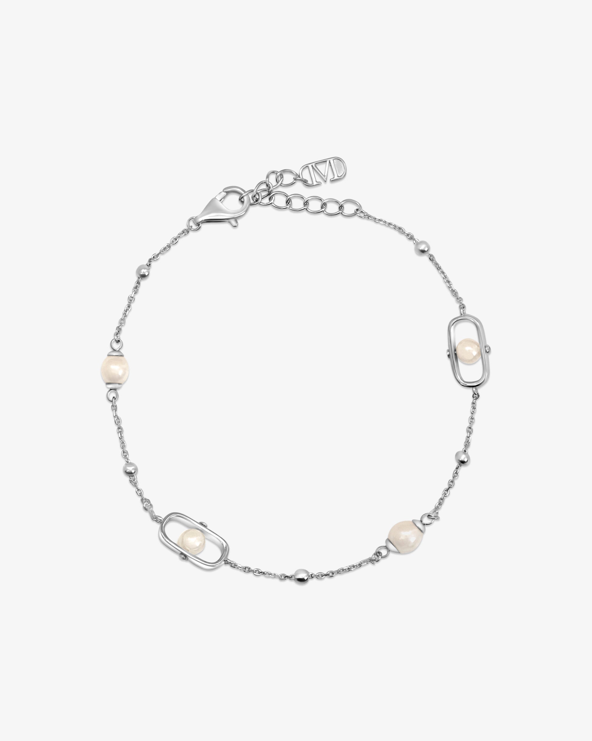 Pulsera de cadena en con perlas y logo libre - Majorica - Plata Plata-1