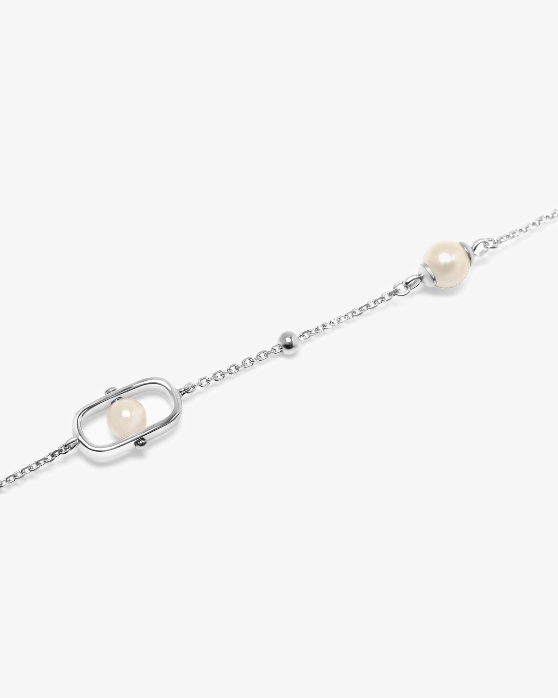 Pulsera de cadena en con perlas y logo libre - Majorica - Plata Plata-2