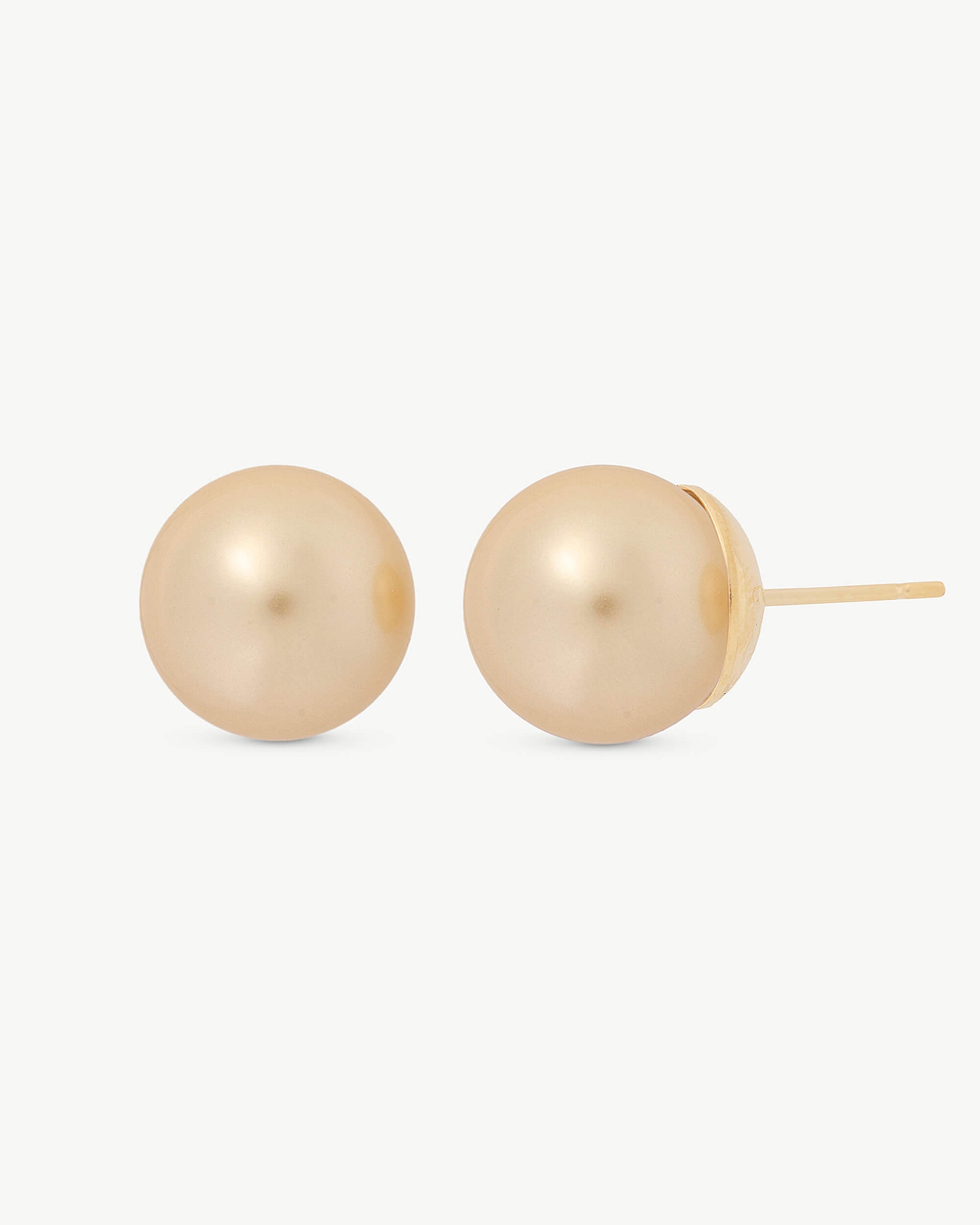 Imagen 0 de Pendientes dorados perla champagne 10mm lyra Dorado