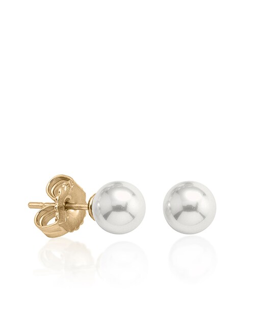 Imagen 0 de Pendientes Lyra en plata dorada con perla blanca de 10mm