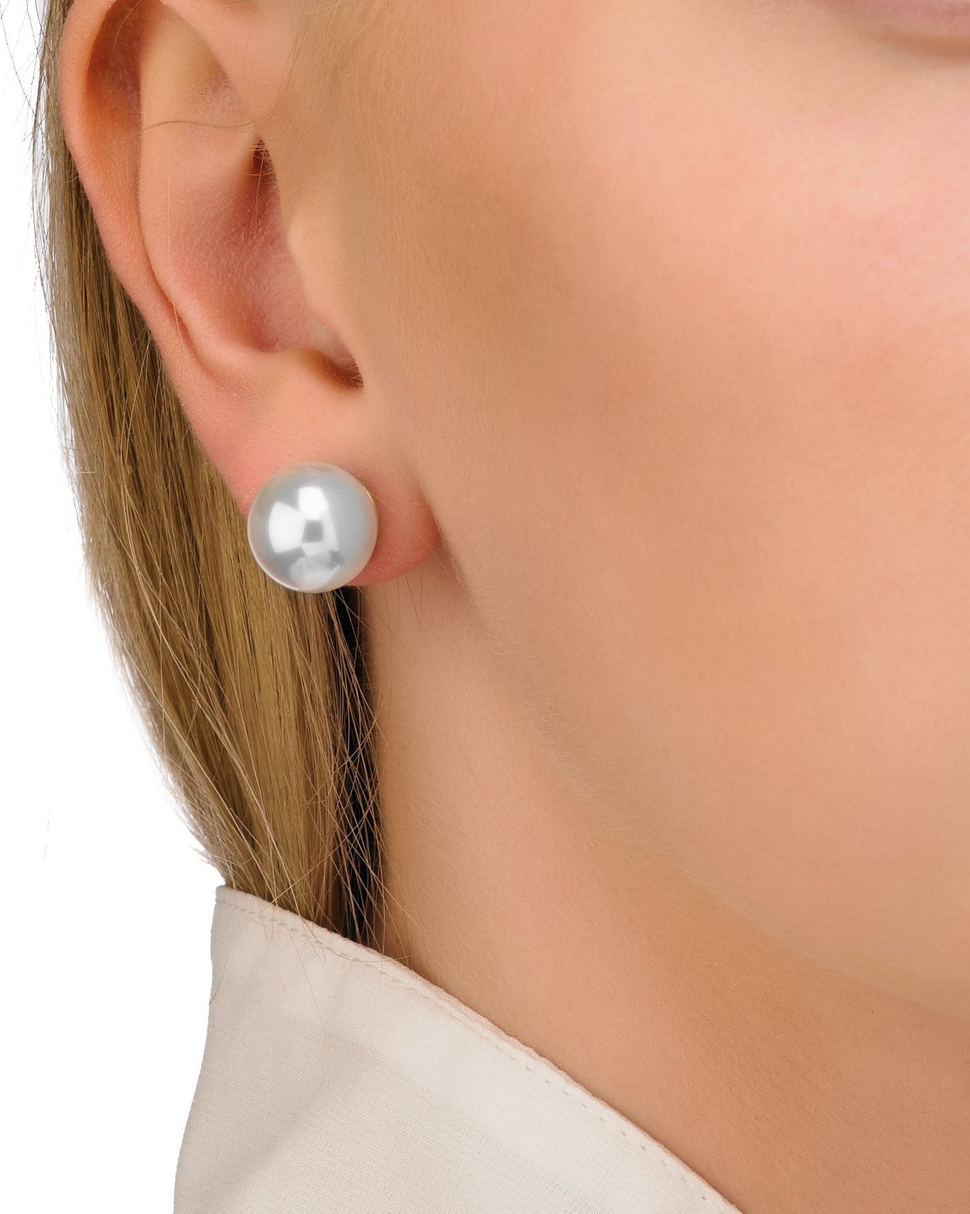 Pendientes perla 12mm lyra - Majorica - Plateado Plateado-2