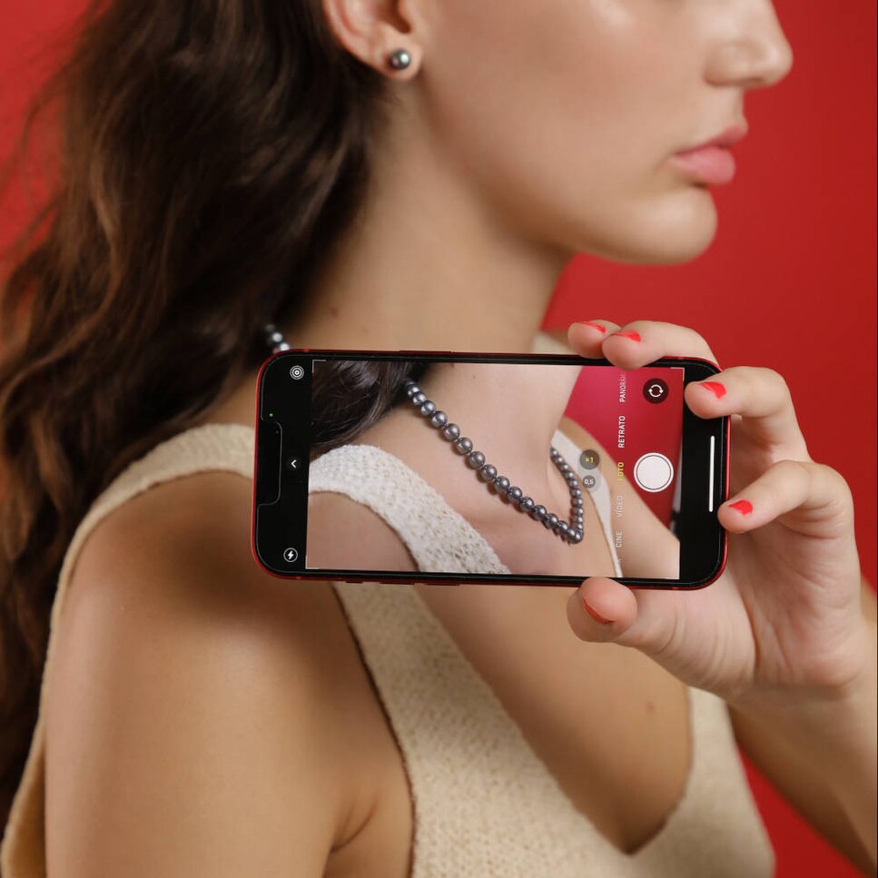 Collar majorica perlas 8mm gris de 45cm lyra · Majorica · El Corte