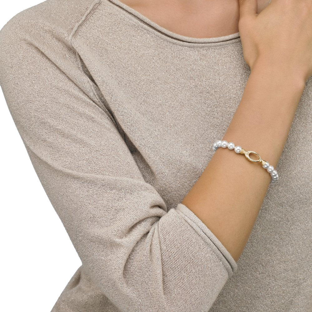 Pulsera perlas 7mm dorada lyra - Majorica - Dorado Dorado-2