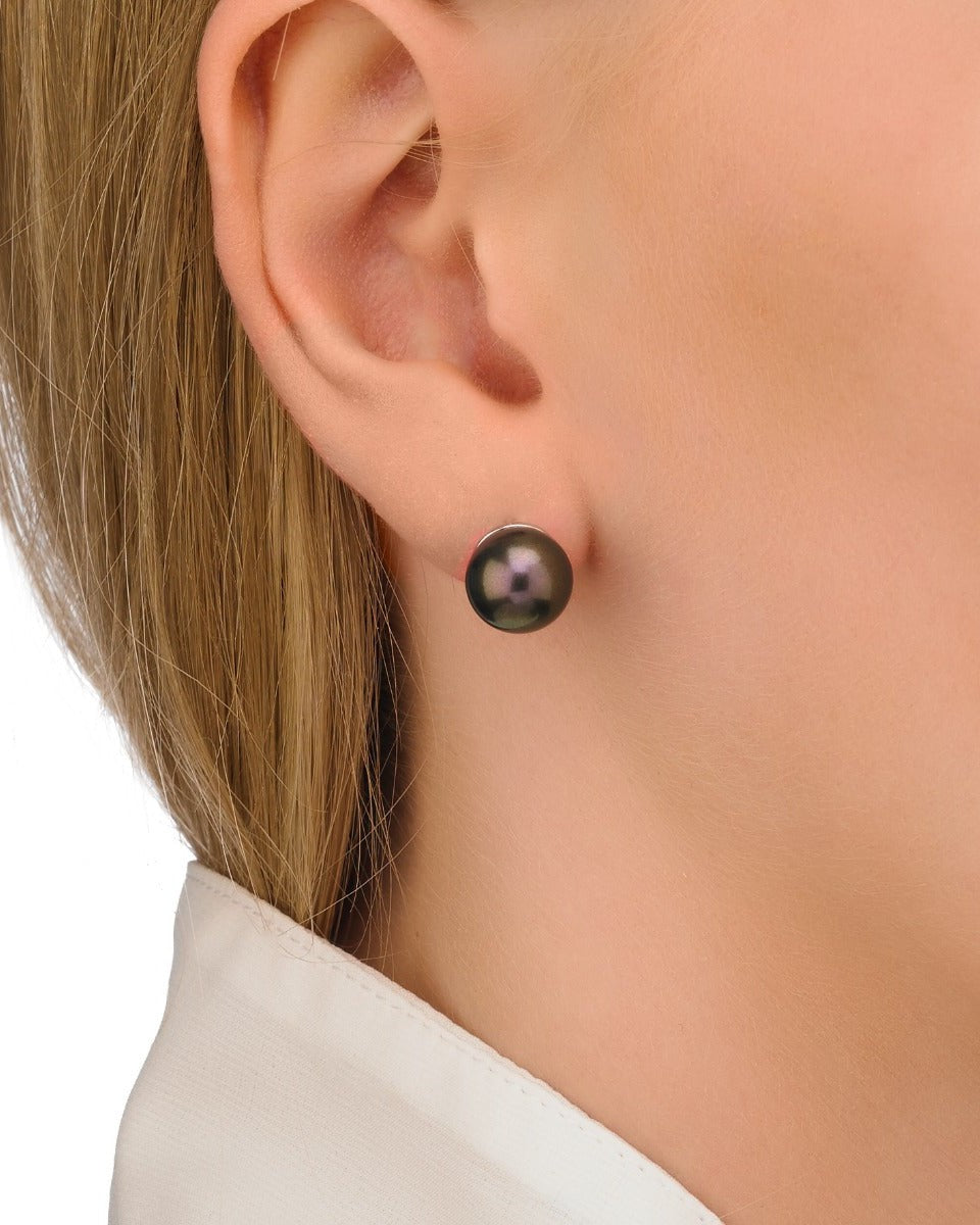Imagen 2 de Pendientes perla 10mm tahití lyra - Majorica - Negro Negro