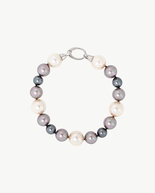Imagen 0 de Pulsera Estela de plata con perlas multicolor