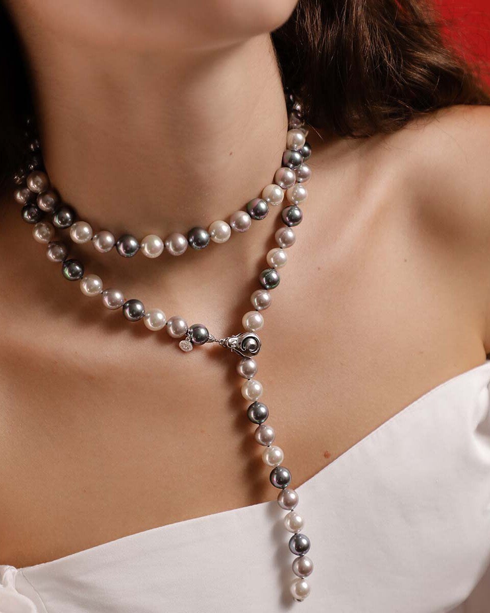 Pulsera En Plata De Ley Rodiada Y Perlas De Gran Calidad (Componente