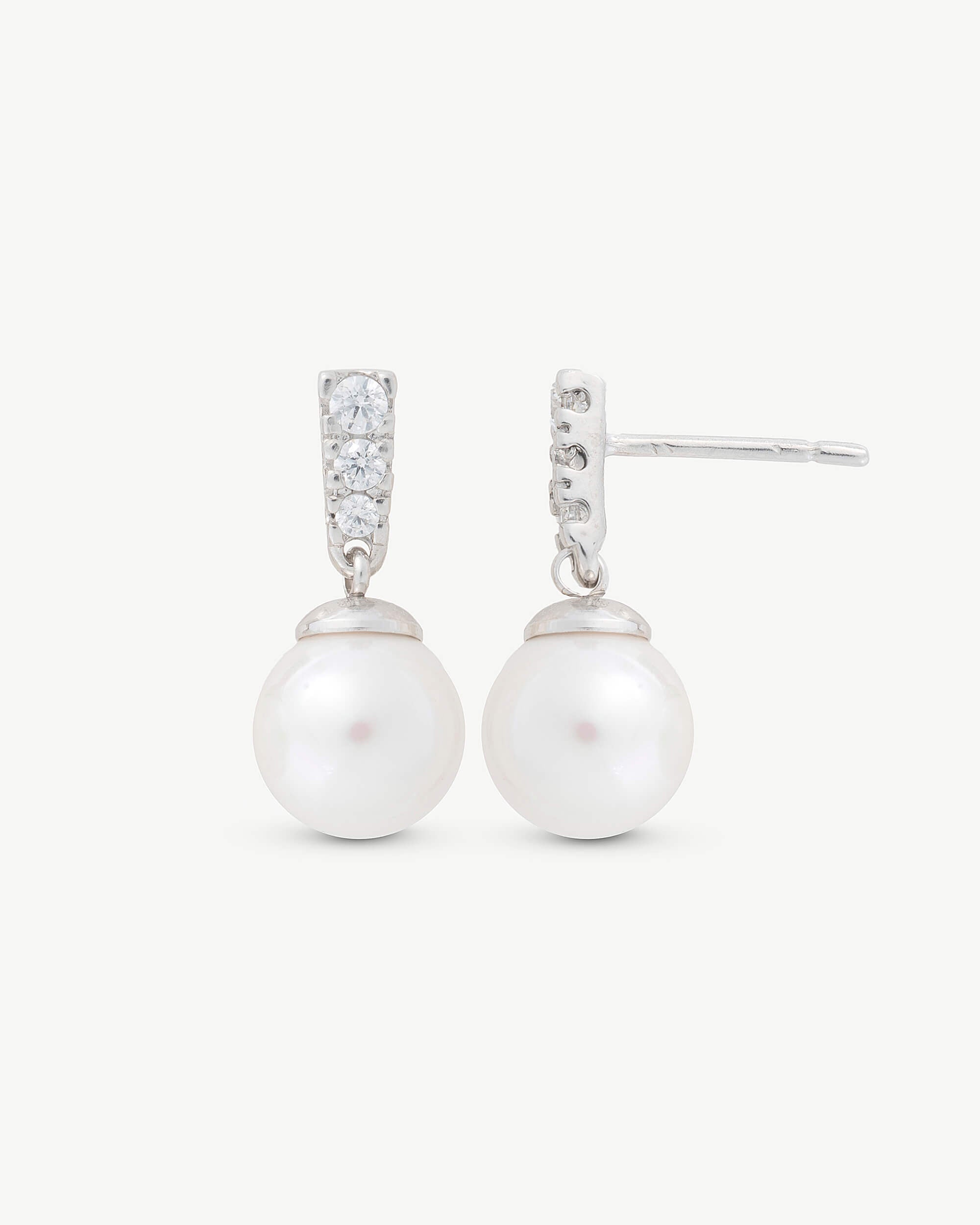 Pendientes cortos lilit - Majorica - Plateado Plateado-1