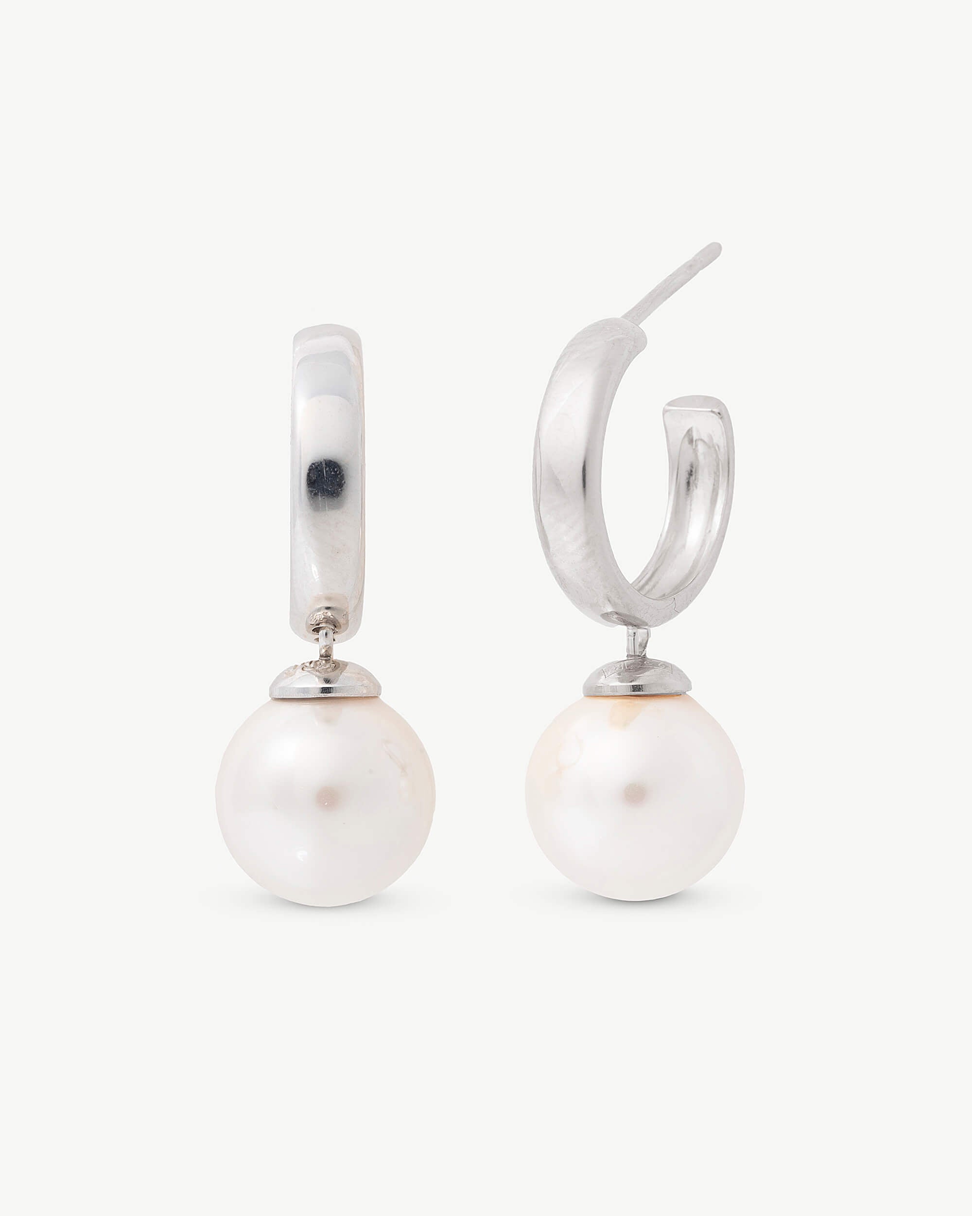Imagen 1 de Pendientes aro y perla 10mm chara - Majorica - Plateado Plateado