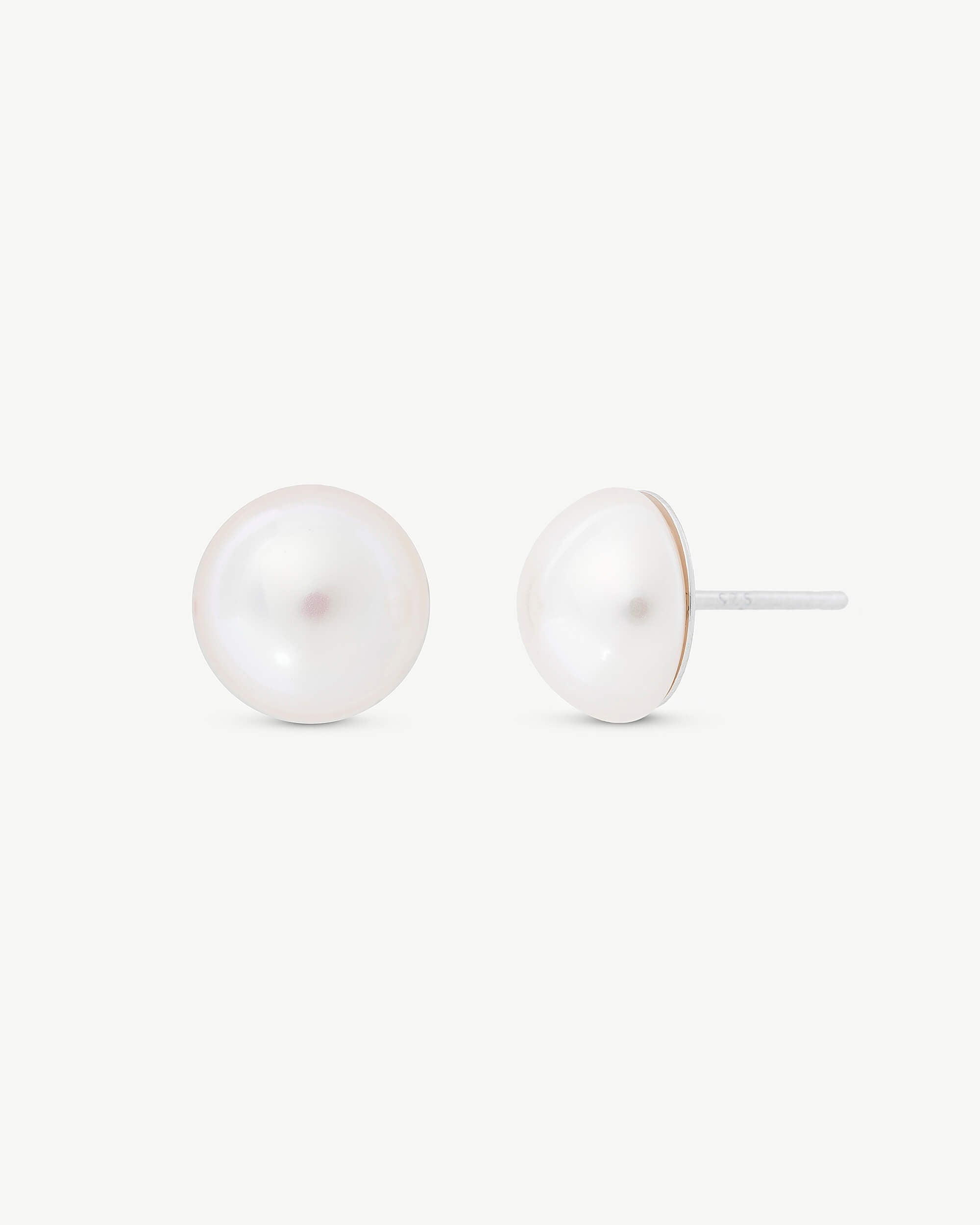Pendientes media perla 8mm blanca mabé - Majorica - Blanco Blanco-1