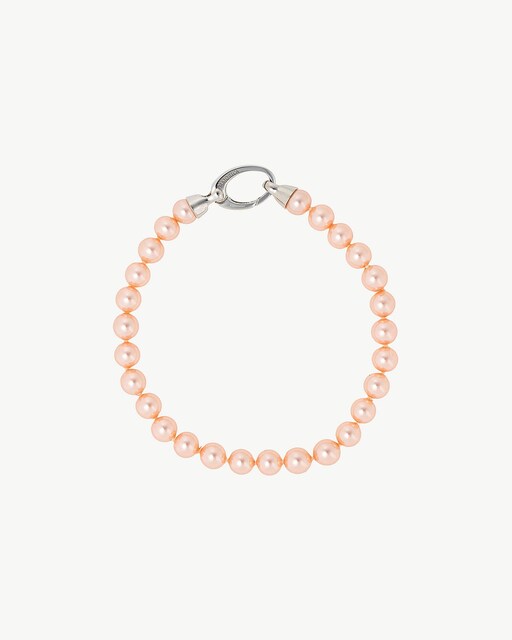 Imagen 0 de Pulsera Lyra en plata y perlas rosas de 6mm