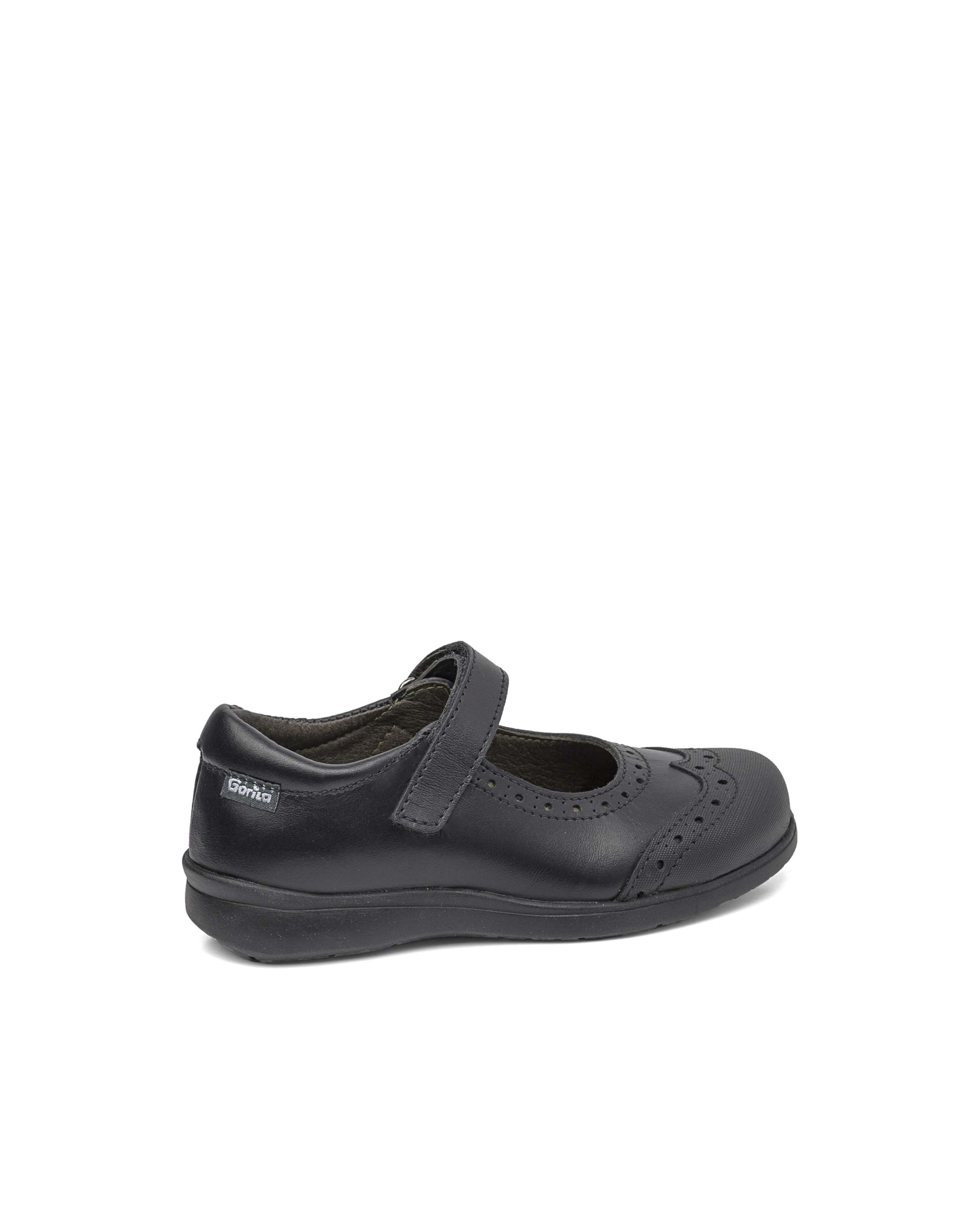 Merceditas de bebé niña de piel - Gorila - Negro Negro-3