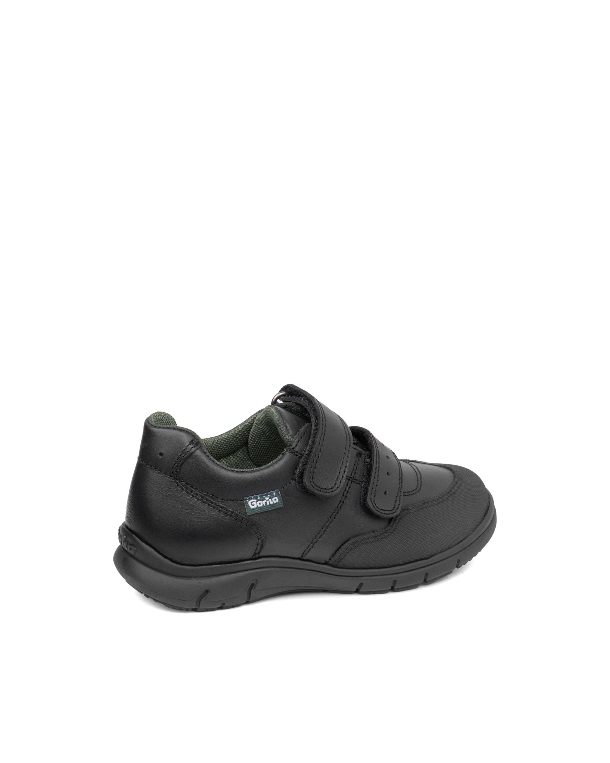 Gorila - Zapatos de colegio de niño de piel con doble cierre adherente.