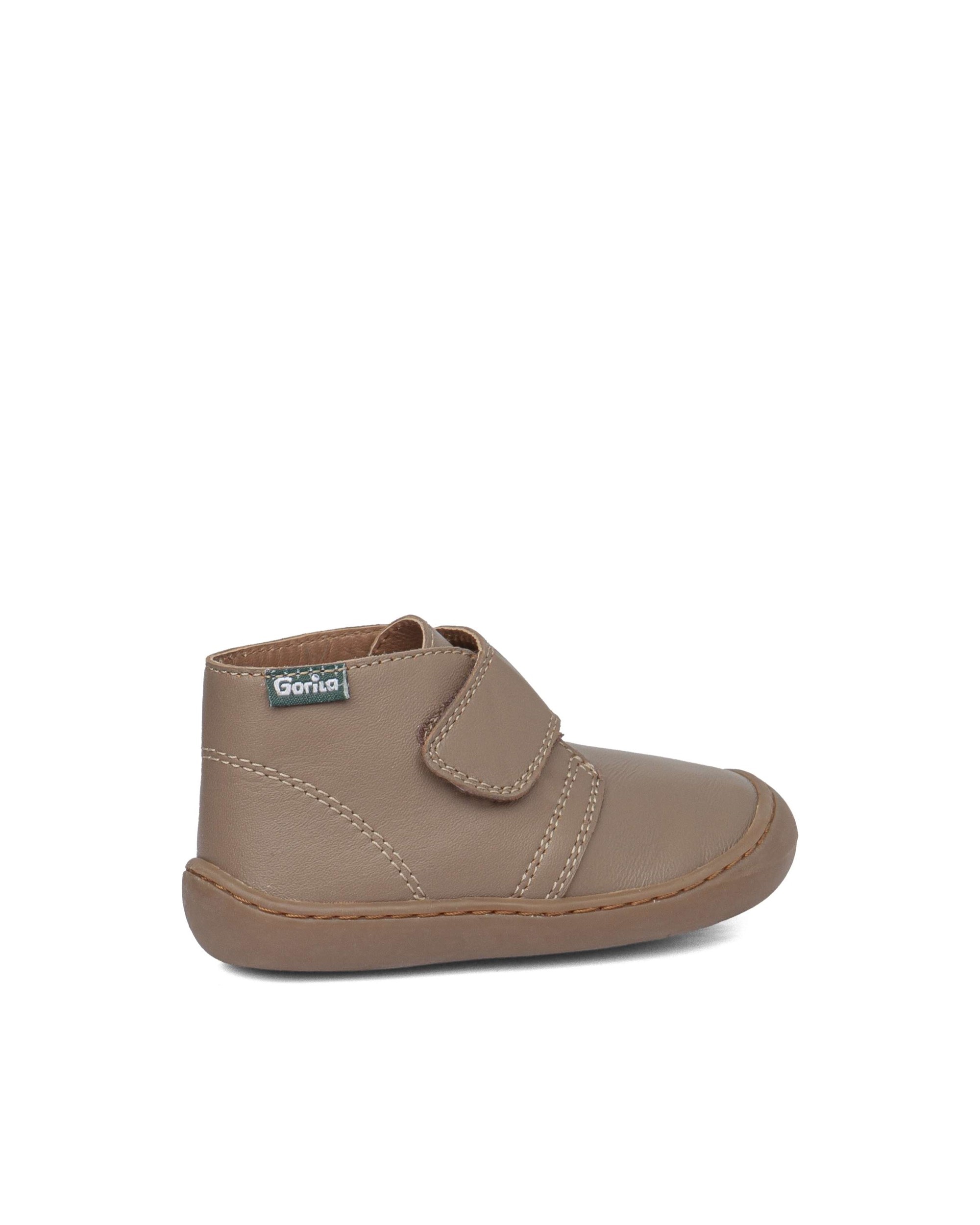 Botines respetuosos de bebé niño de piel - Gorila - Cuero Marrón claro-3
