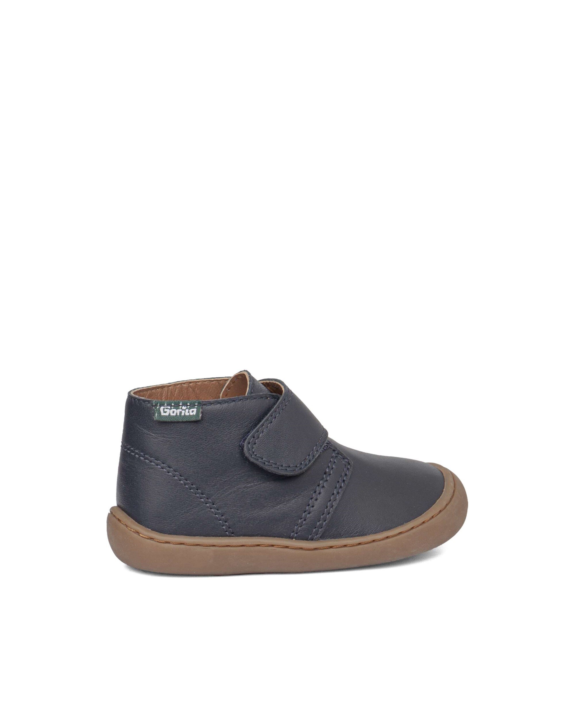 Botines respetuosos de bebé niño de piel - Gorila - Azul Azul-3