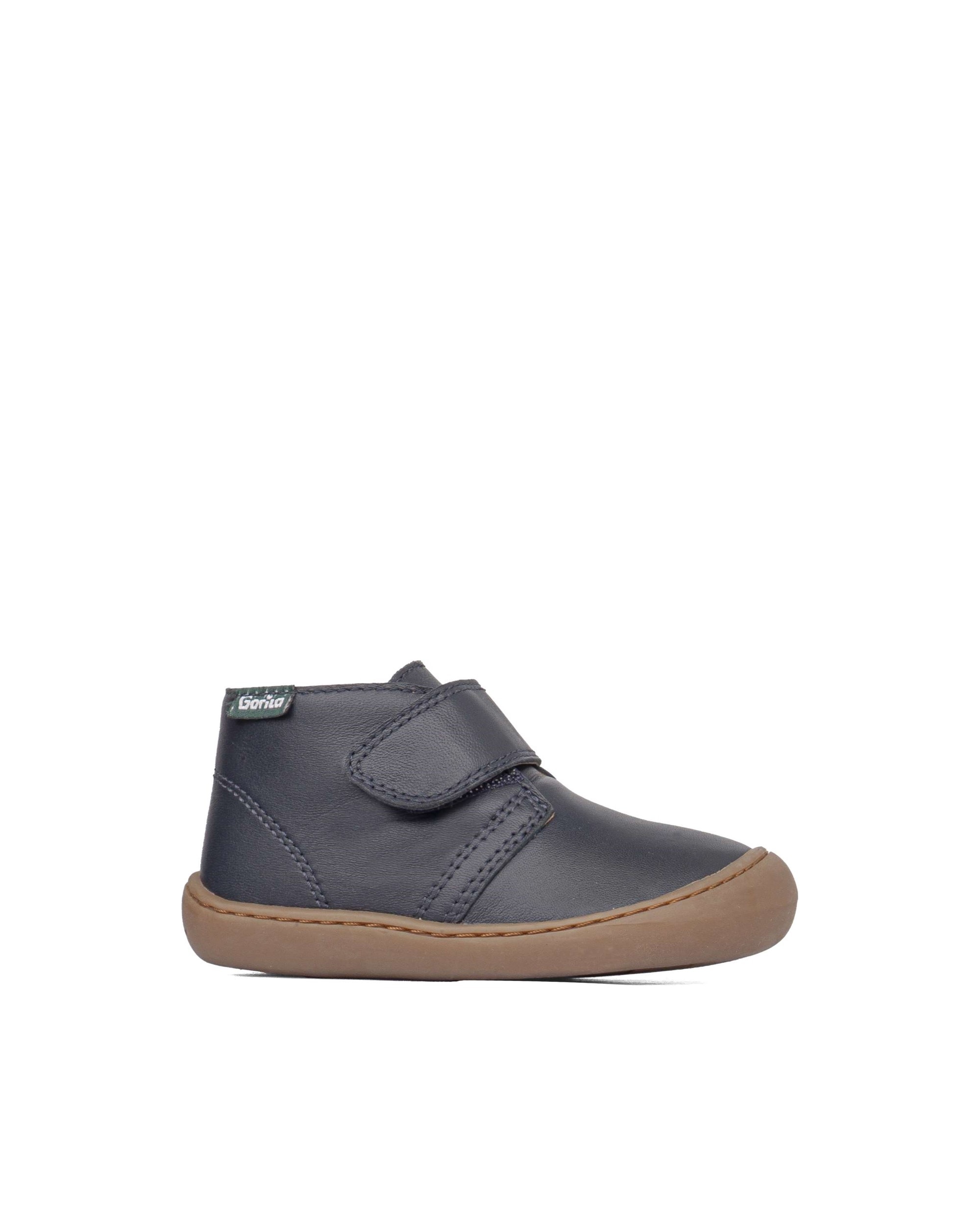 Botines respetuosos de bebé niño de piel - Gorila - Azul marino Azul marino-1
