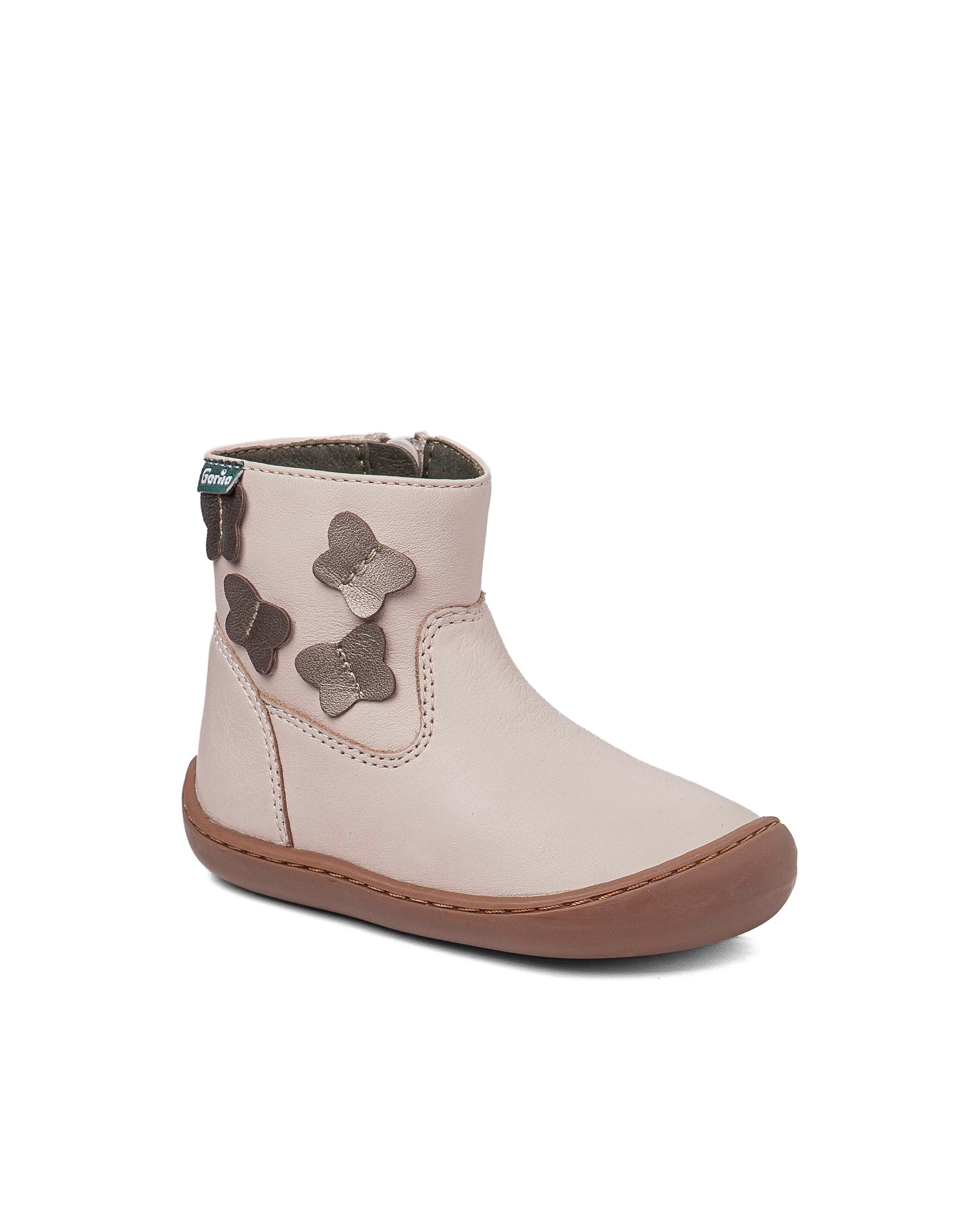 Botines respetuosos de bebé niña de piel - Gorila - Beige Beige-2