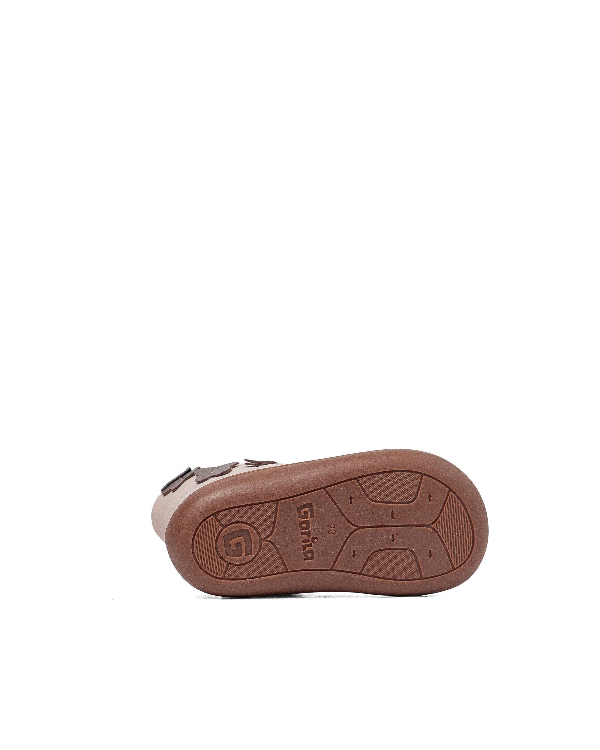 Botines respetuosos de bebé niña de piel - Gorila - Beige Beige-4