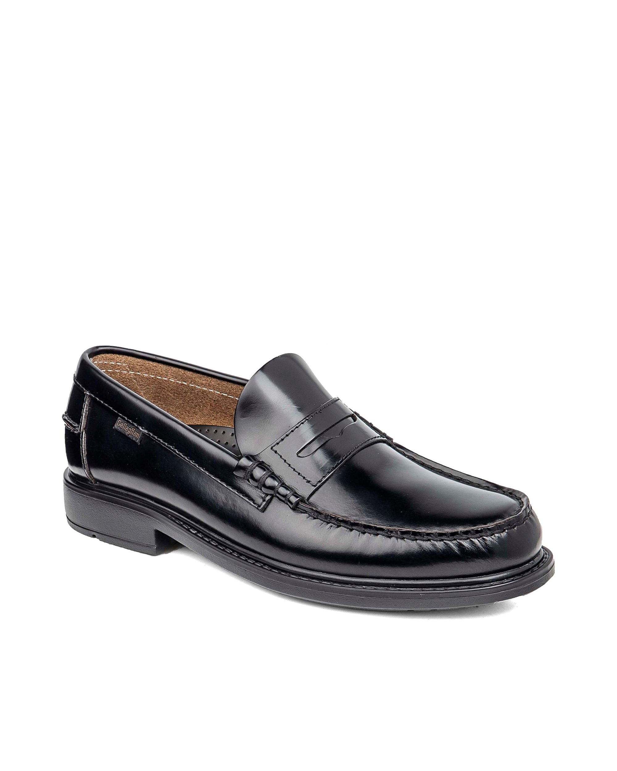 Mocasines de piel de hombre con sistema adaptación - Callaghan - Negro Negro-3