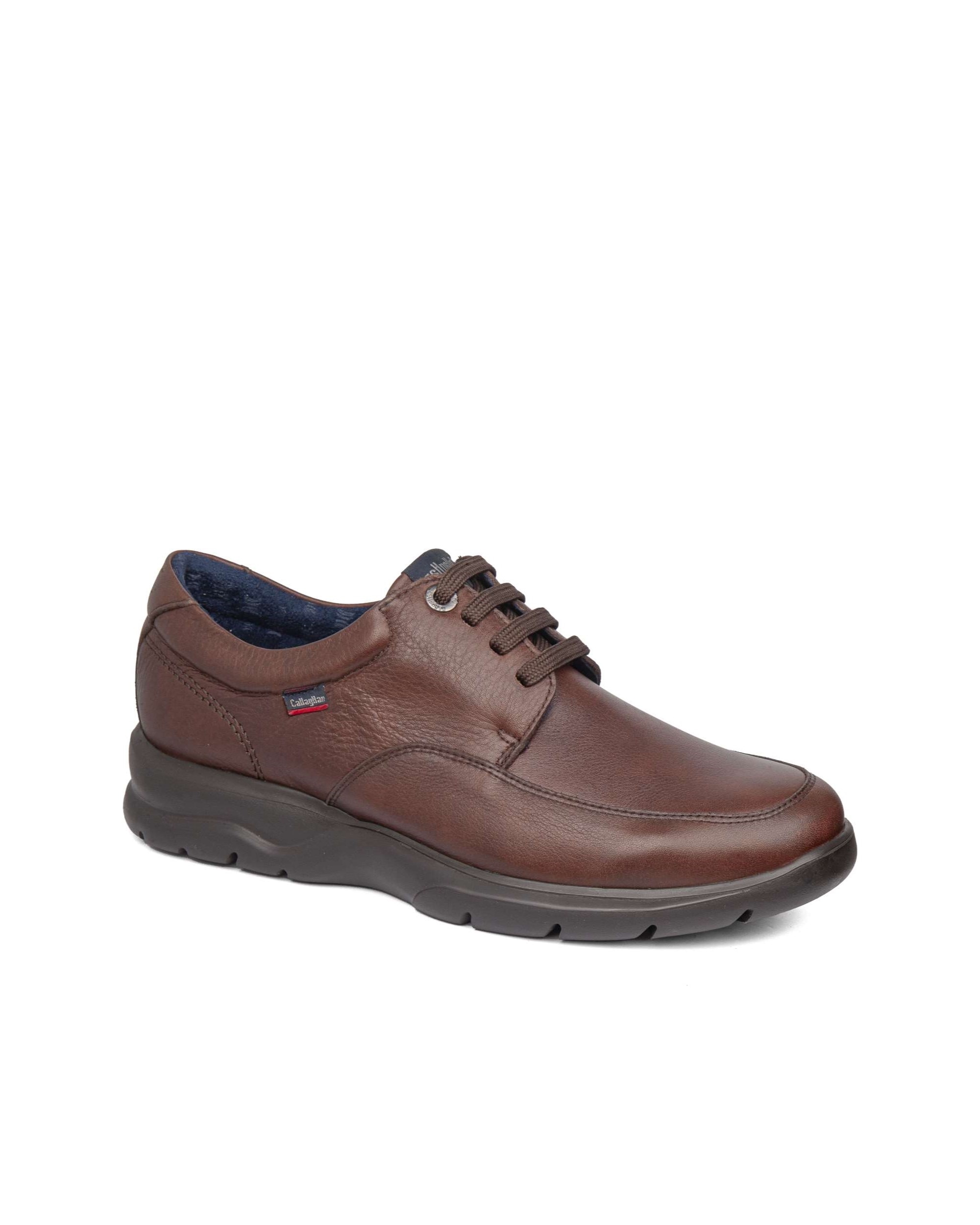 Zapato de piel de hombre con cordones con sistema adaptación - Callaghan - Marrón Marrón-2