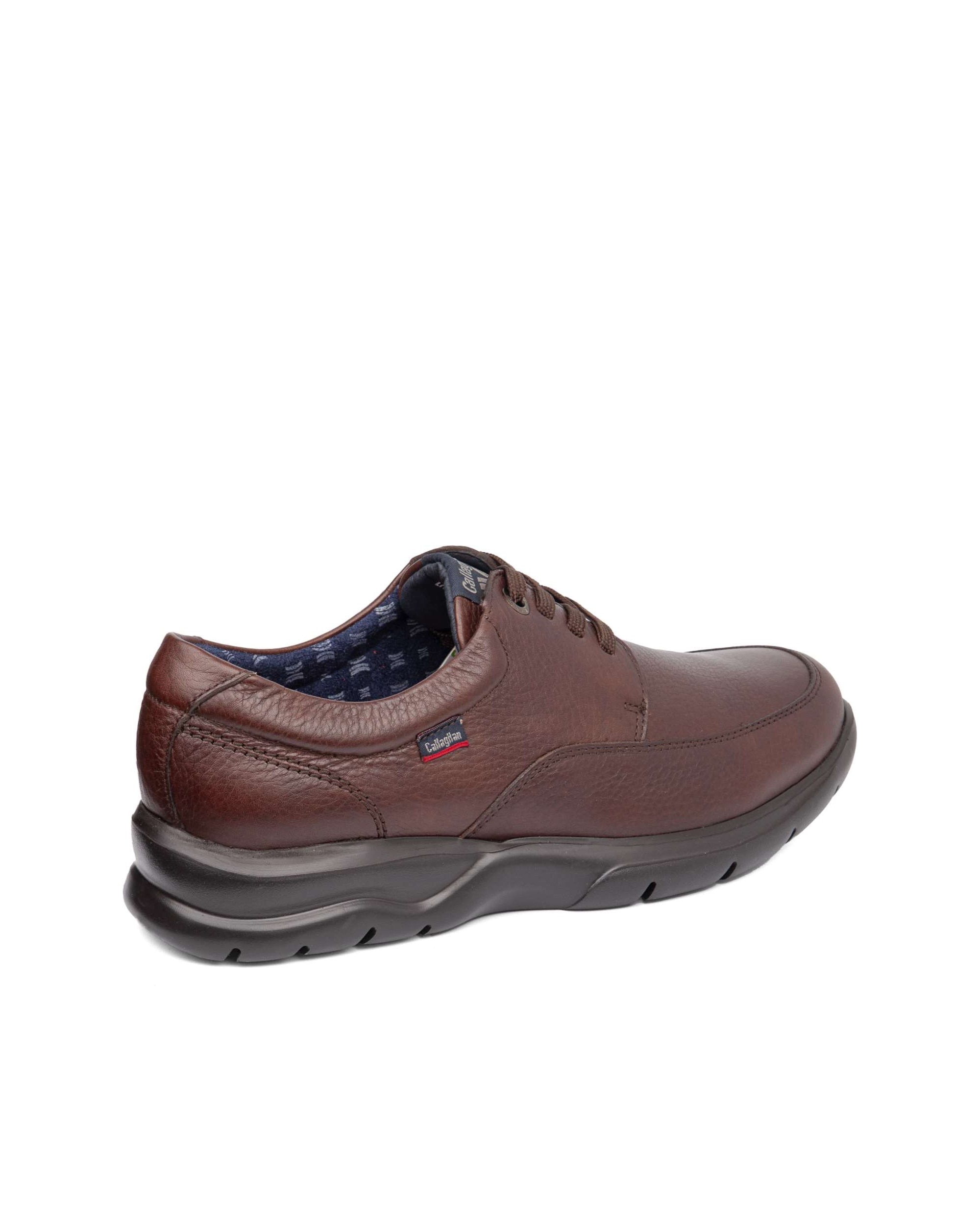 Zapato de piel de hombre con cordones con sistema adaptación - Callaghan - Marrón Marrón-3