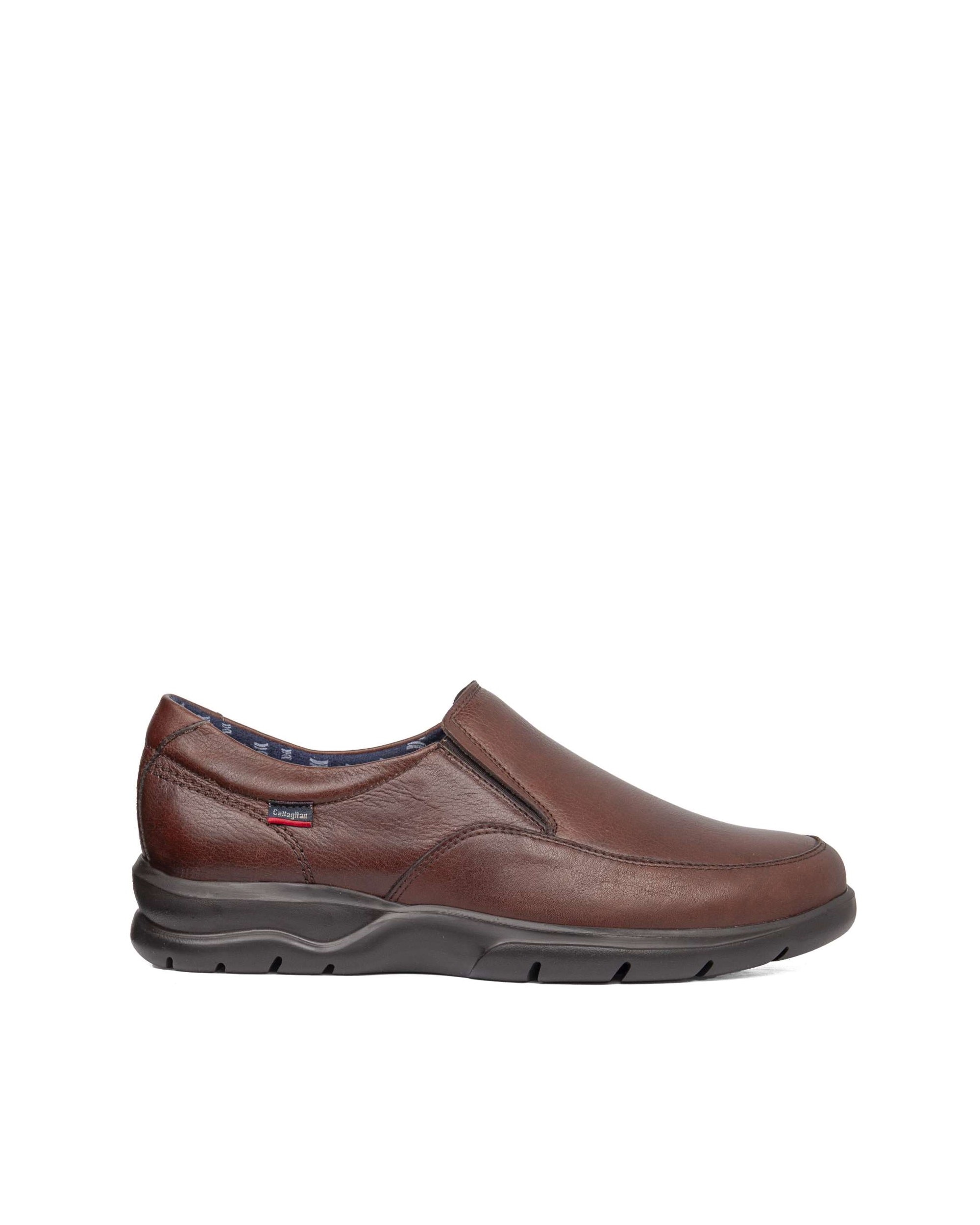 Zapato cómodo de piel de hombre con sistema adaptación - Callaghan - Marrón Marrón-1