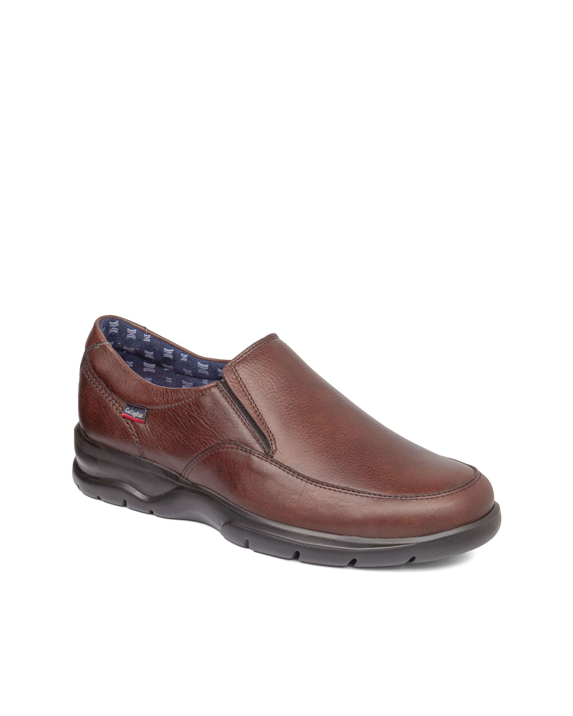 Zapato cómodo de piel de hombre con sistema adaptación - Callaghan - Marrón Marrón-2