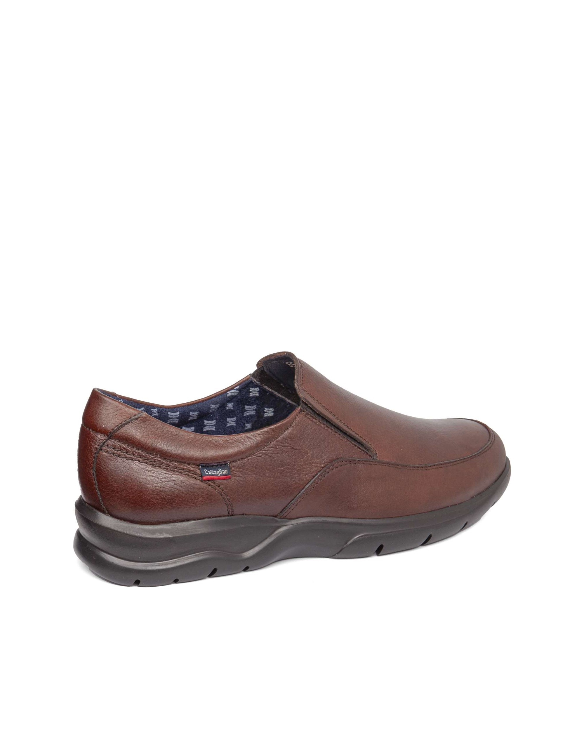 Zapato cómodo de piel de hombre con sistema adaptación - Callaghan - Marrón Marrón-3