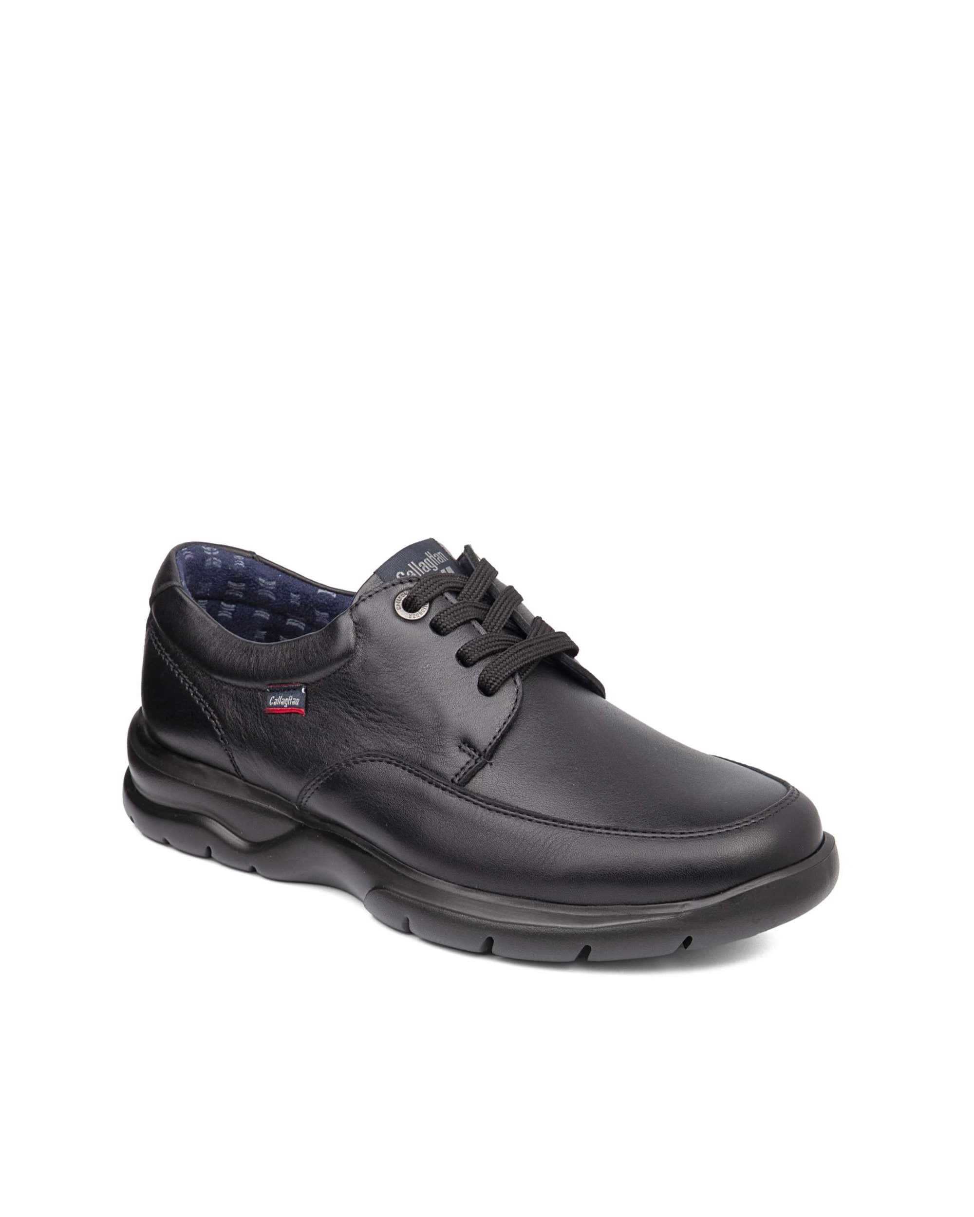 Zapato de piel de hombre con cordones con sistema adaptación - Callaghan - Negro Negro-2