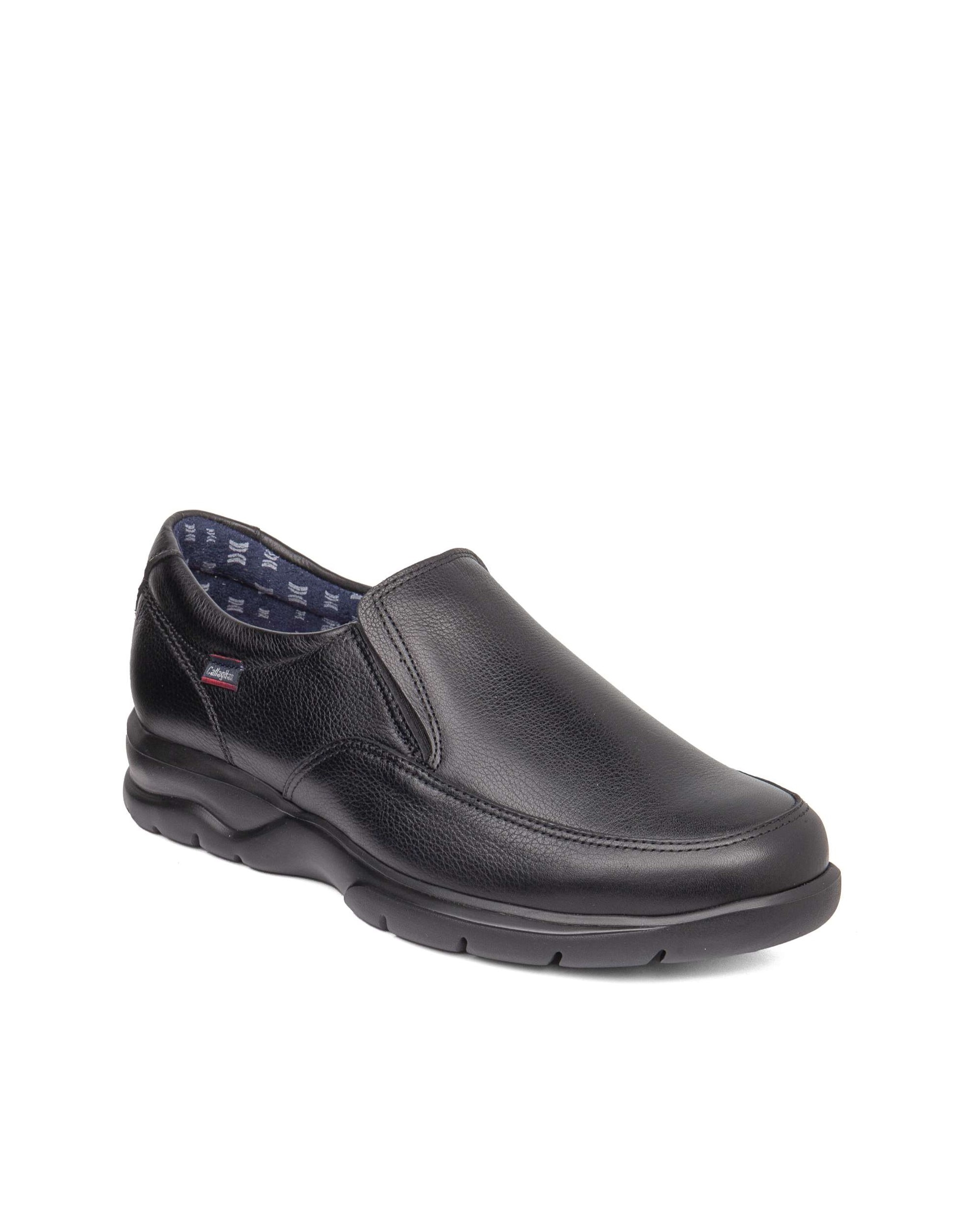 Zapato cómodo de piel de hombre con sistema adaptación - Callaghan - Negro Negro-2