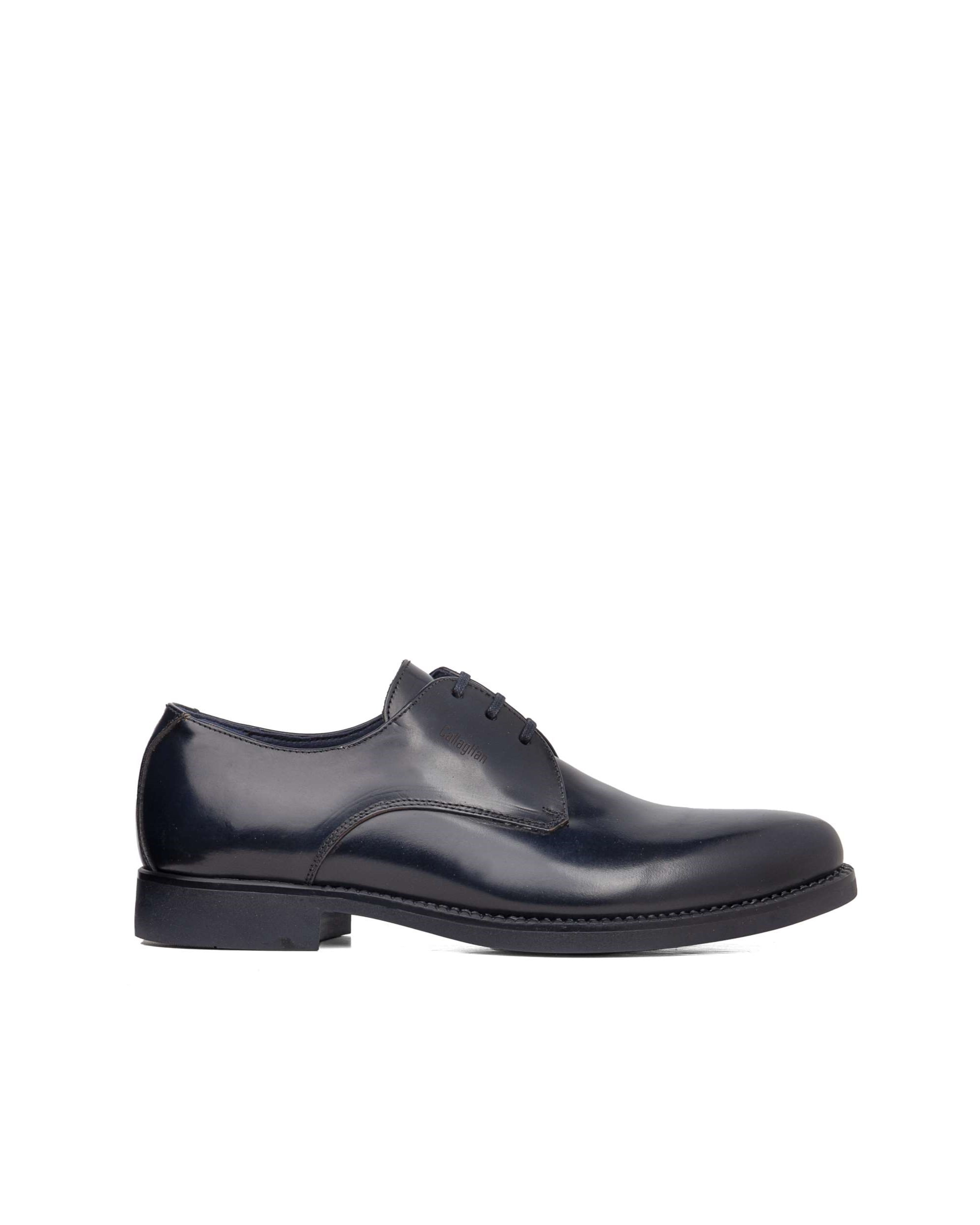 Imagen 0 de Zapato de piel de hombre con cordones con sistema adaptación Azul