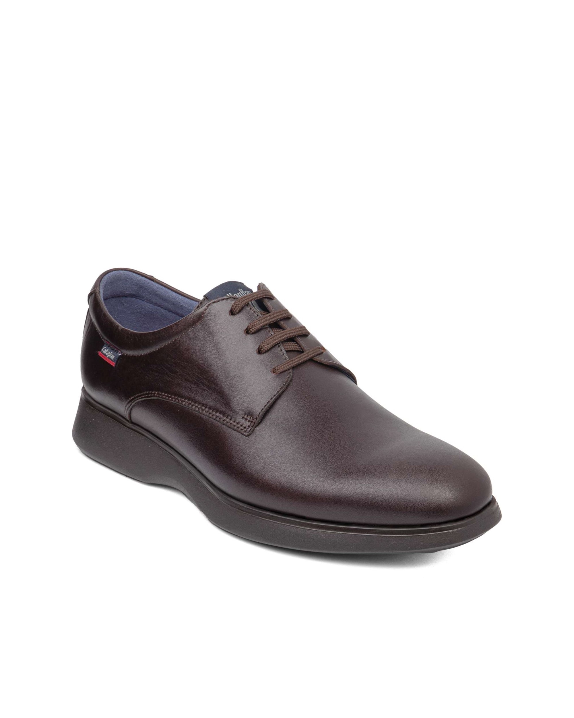 Zapatos de hombre de piel con cordones y tecnología Adaptación - Callaghan - Marrón oscuro Marrón oscuro-3