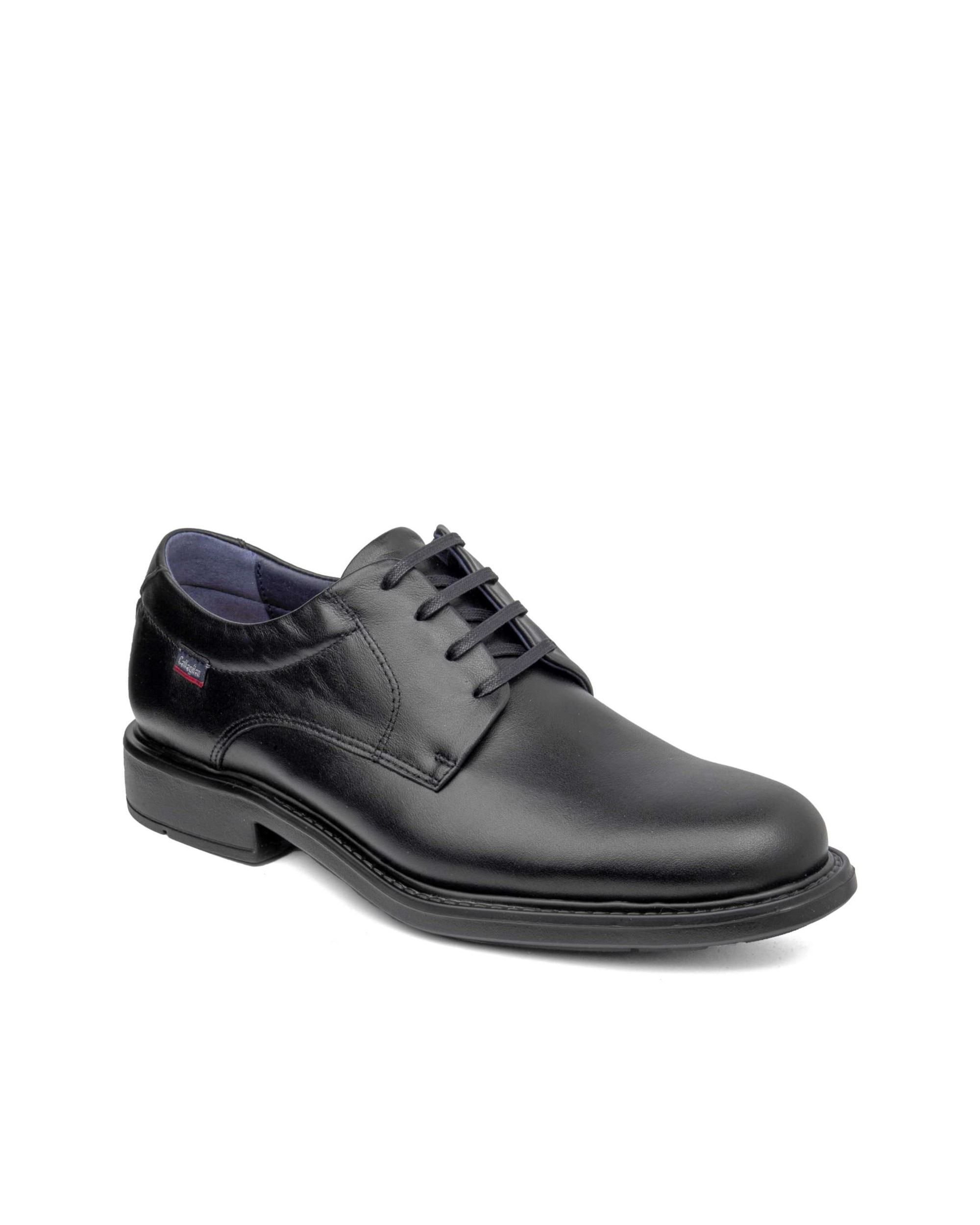 Zapato de piel de hombre con cordones con sistema adaptación - Callaghan - Negro Negro-3