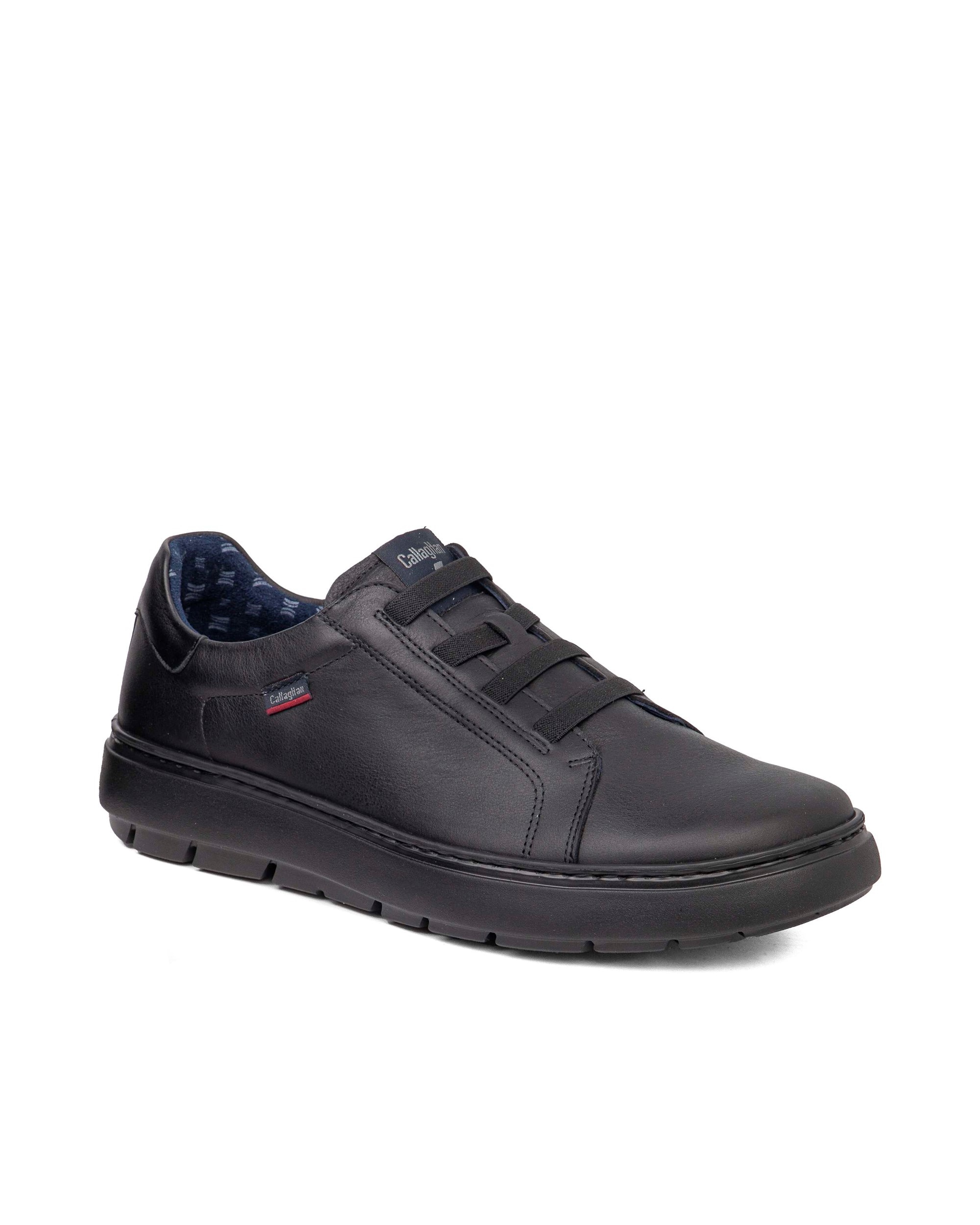 Imagen 3 de Zapatos de piel de hombre con cierre elastico con sistema adaptación - Callaghan - Negro Negro