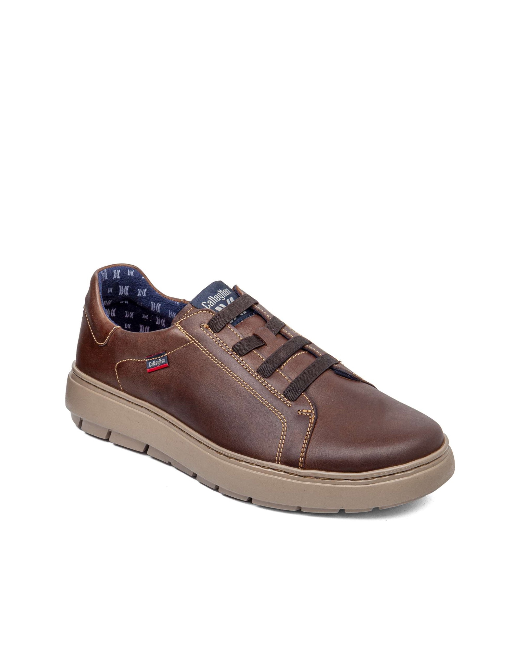Zapatos de cordones elasticos de hombre de piel - Callaghan - Burdeos Burdeos-2