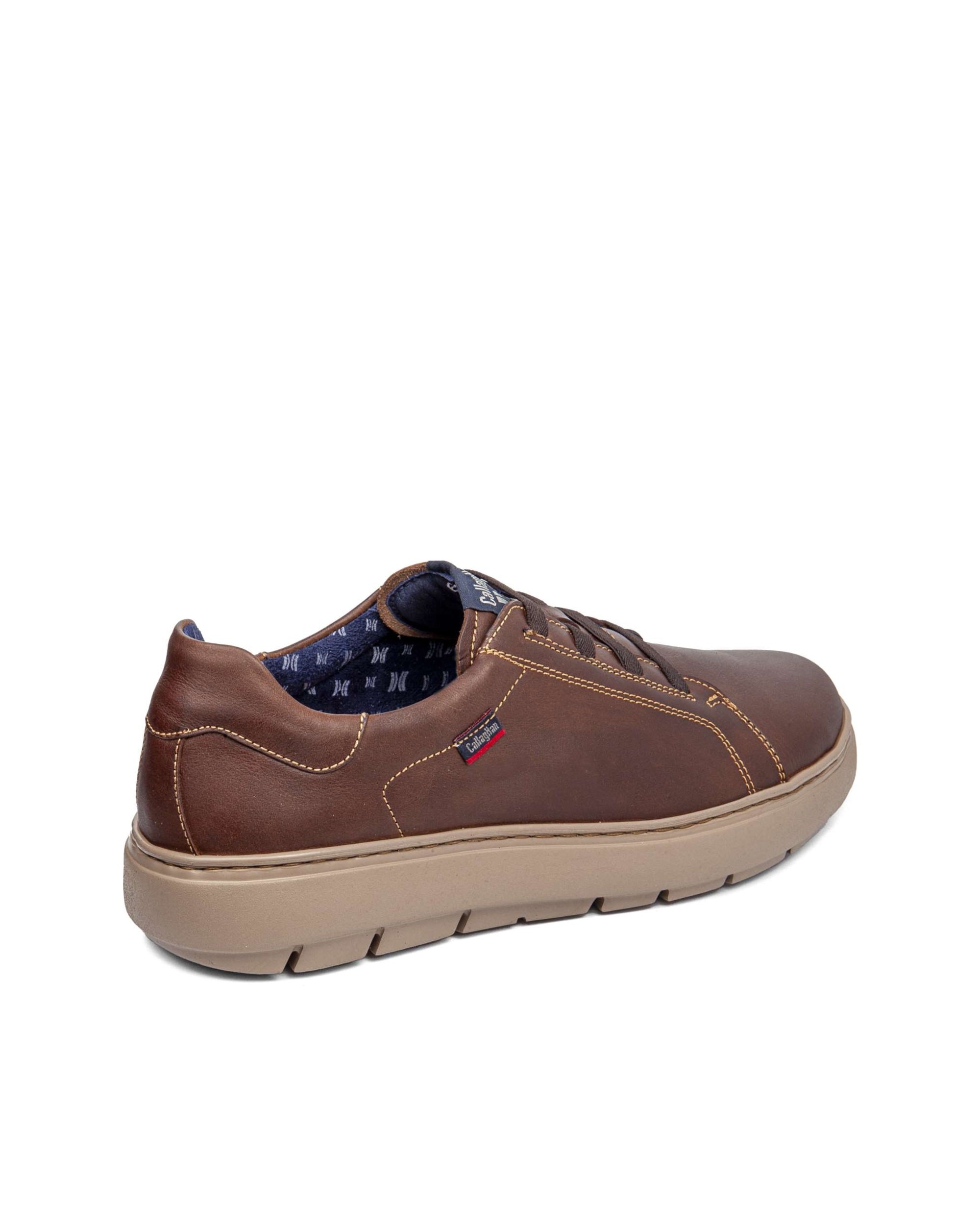 Zapatos de cordones elasticos de hombre de piel - Callaghan - Burdeos Burdeos-3