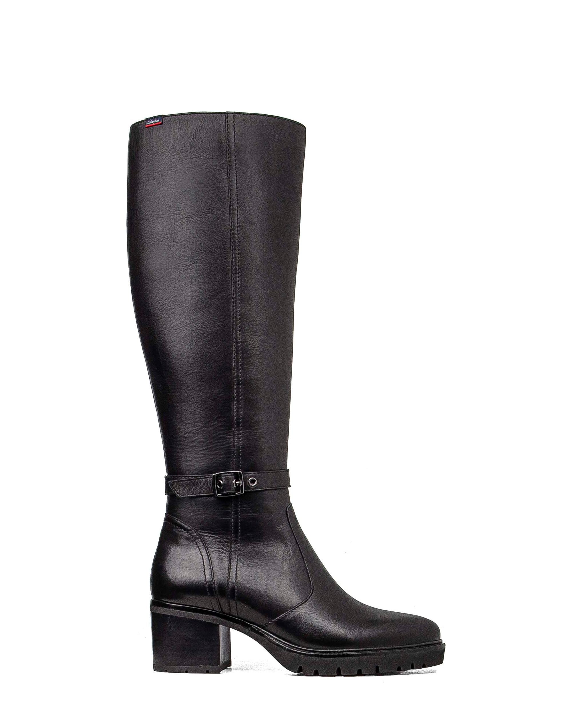 Botas básicas de piel de mujer con sistema adaptación - Callaghan - Negro Negro-1
