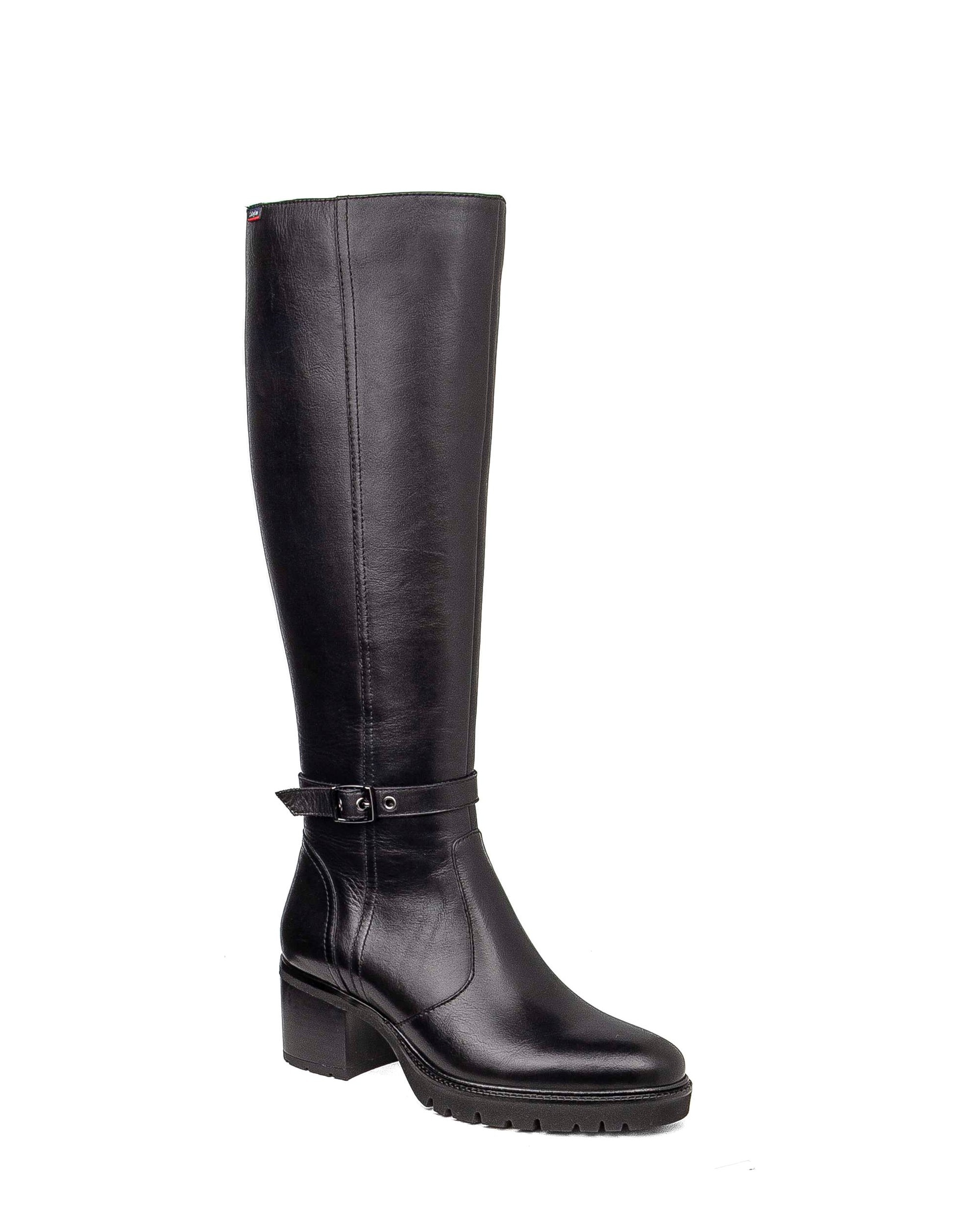 Botas básicas de piel de mujer con sistema adaptación - Callaghan - Negro Negro-3
