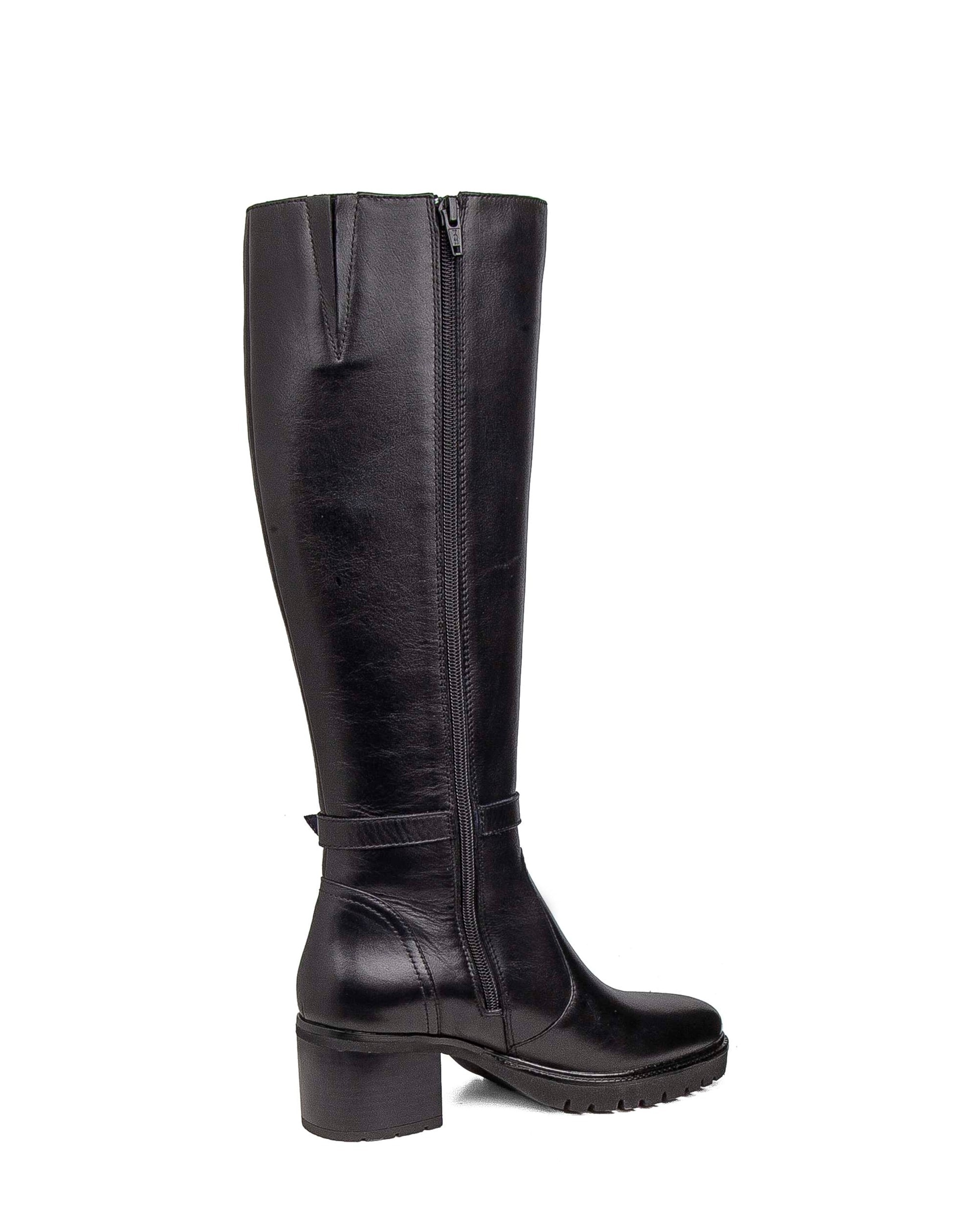 Botas básicas de piel de mujer con sistema adaptación - Callaghan - Negro Negro-2