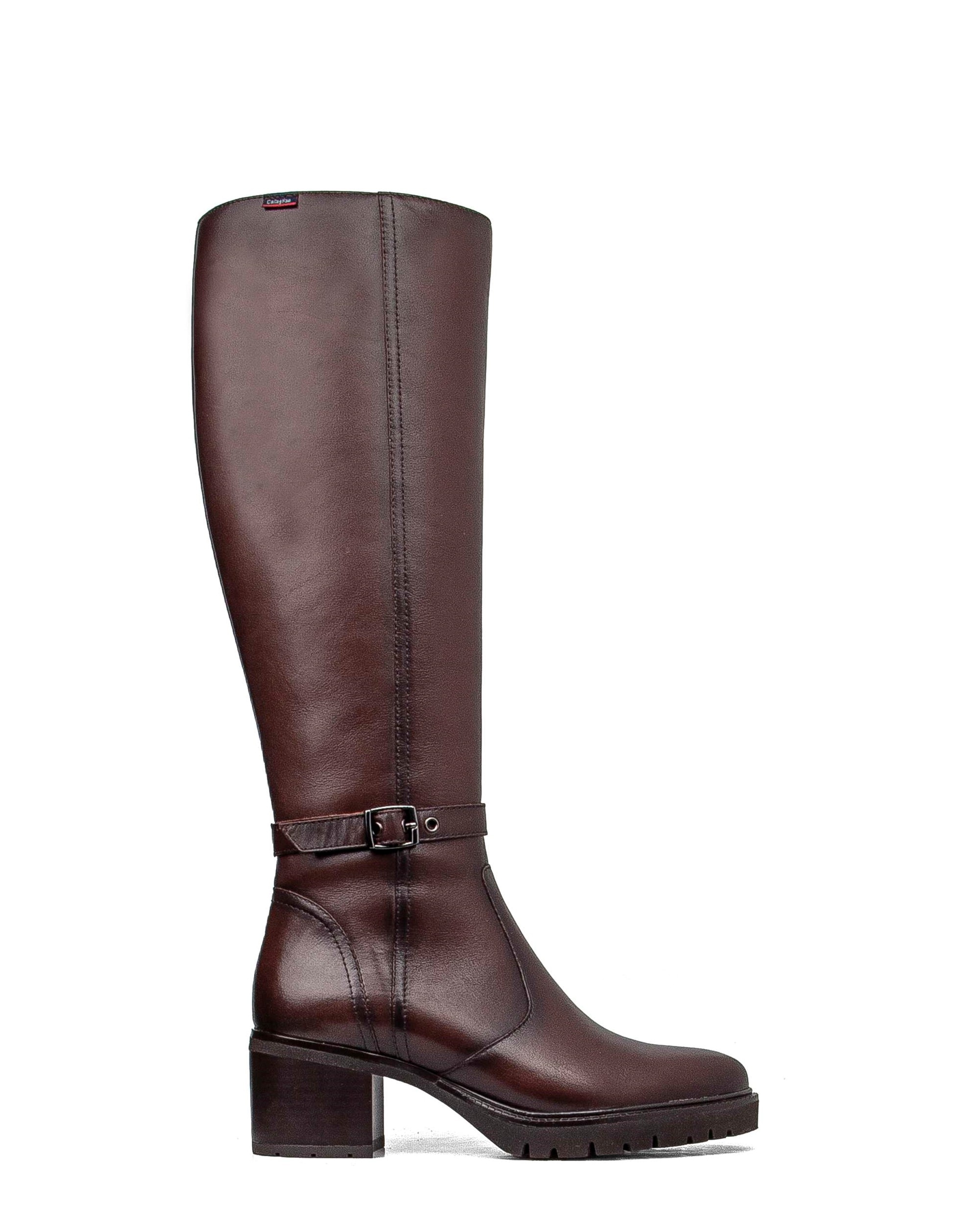 Imagen 1 de Botas básicas de piel de mujer con sistema adaptación Marrón oscuro