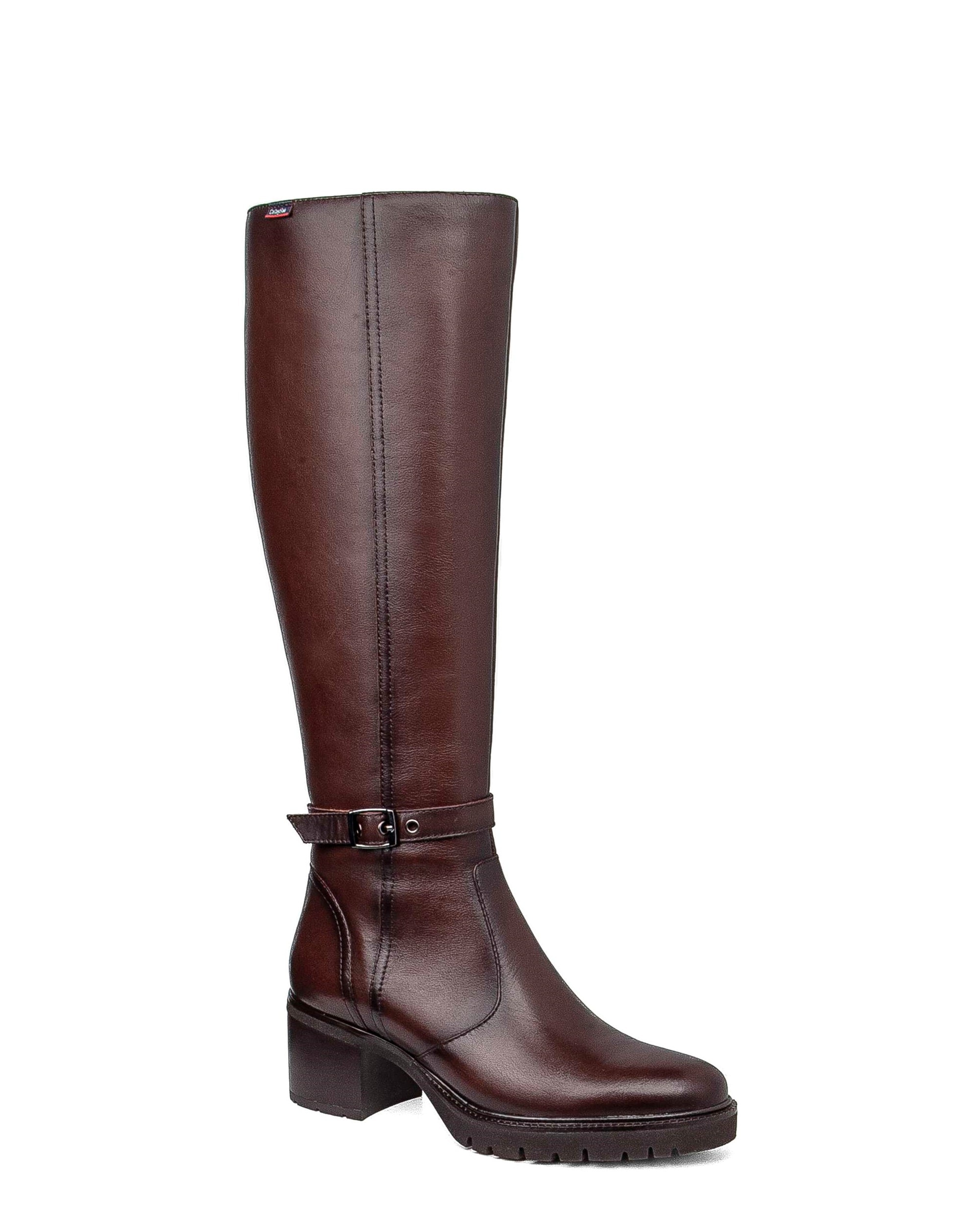 Botas básicas de piel de mujer con sistema adaptación - Callaghan - Marrón oscuro Marrón oscuro-2