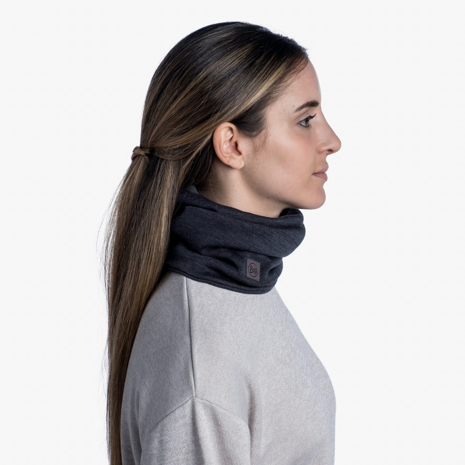 Cuello unisex Solid Grey Buff - Gris Gris-4