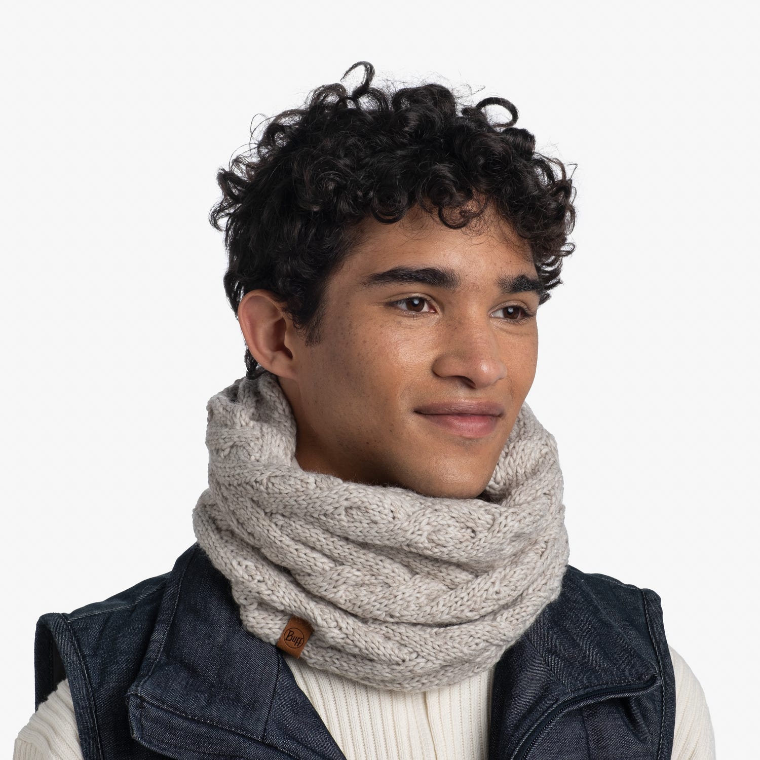 Bufanda de punto mujer Caryn Cru Buff - Blanco Blanco-2