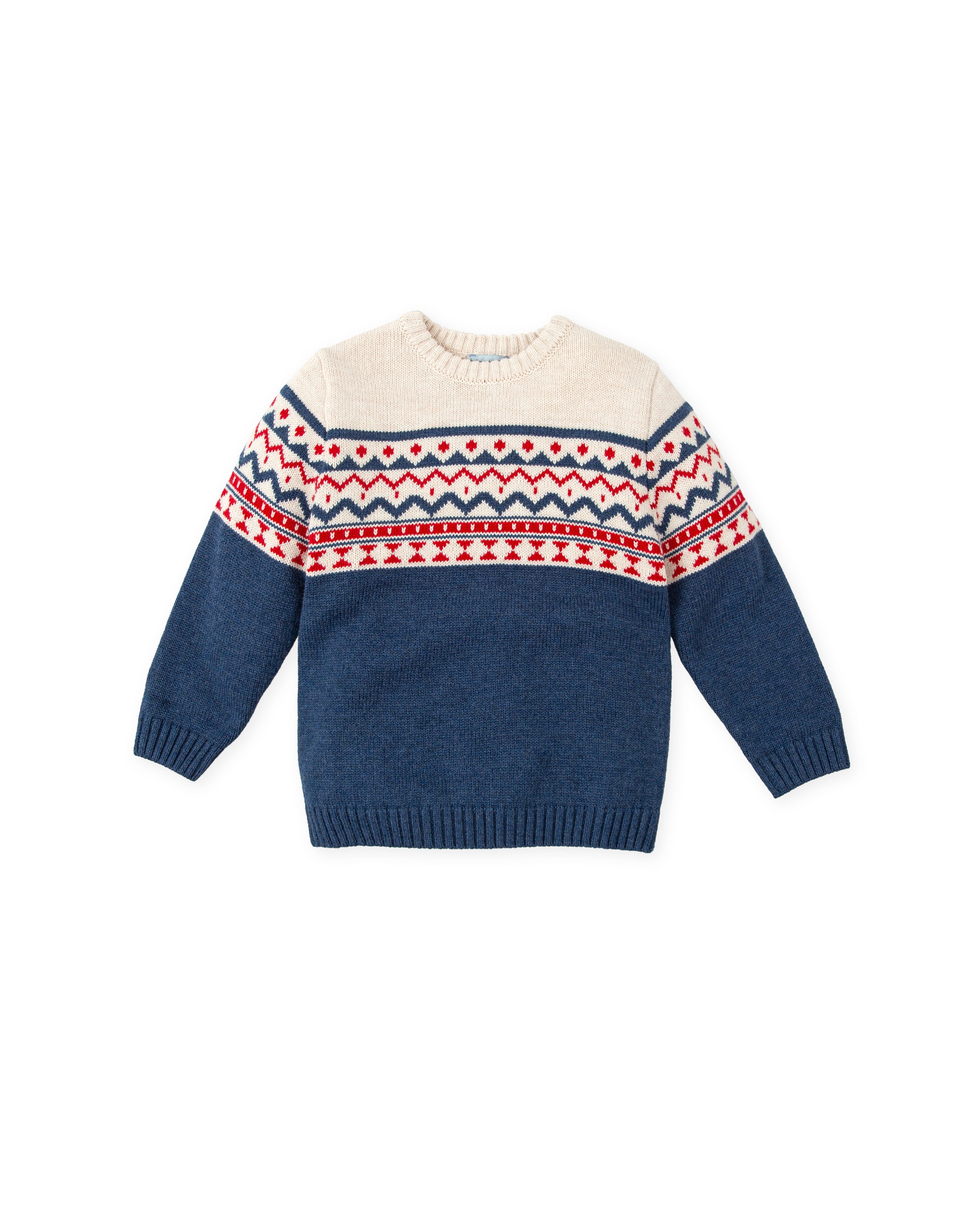Jersey de niño jacquard con cuello redondo