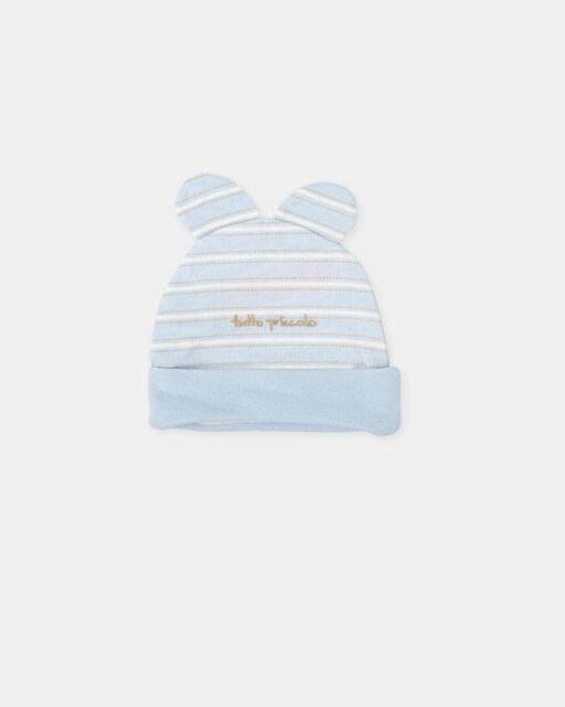 Imagen 0 de Gorro de bebé niño a rayas con orejitas