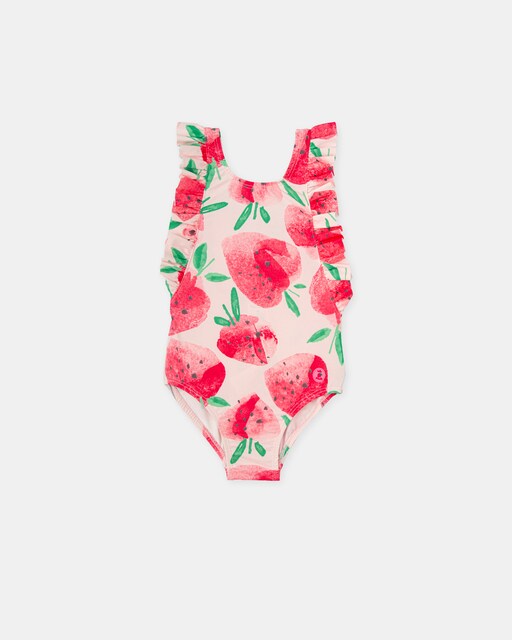 Imagen 0 de Bañador de niña con estampado de fresas