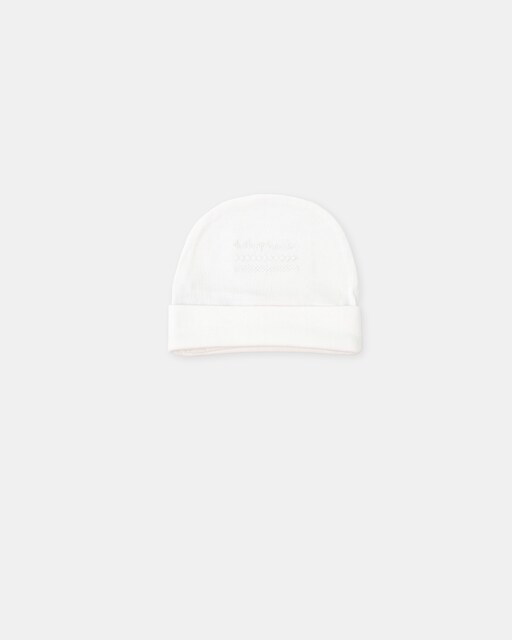 Imagen 0 de Gorro de bebé niño de punto liso con logo bordado