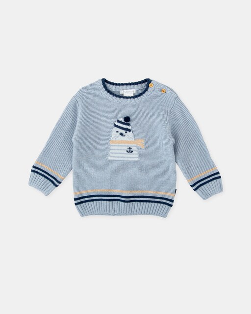 Imagen 0 de Jersey tricot de bebé niño foca porcelana