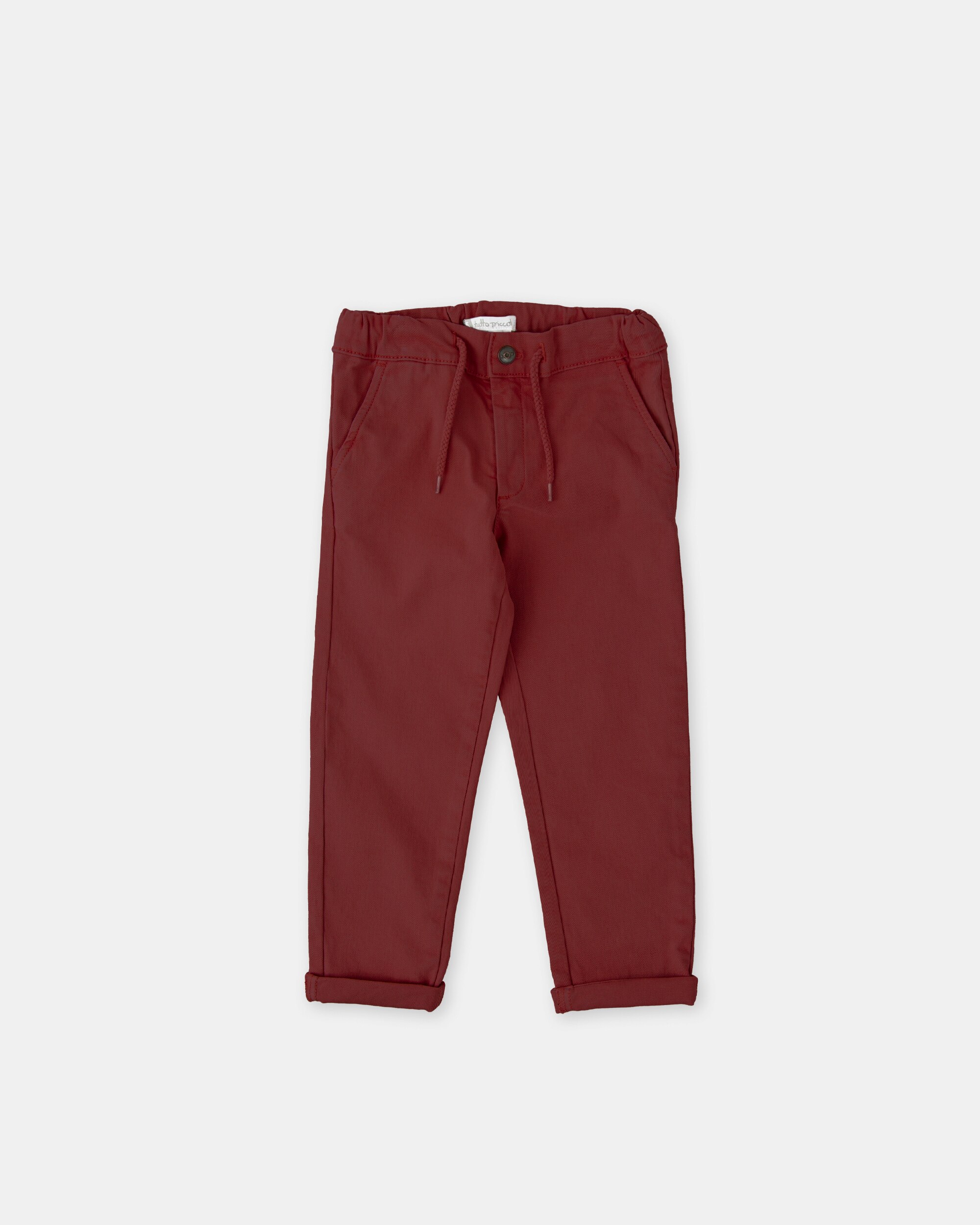 Imagen 1 de Pantalón de sarga de niño - Tutto Piccolo - Marrón claro Granate