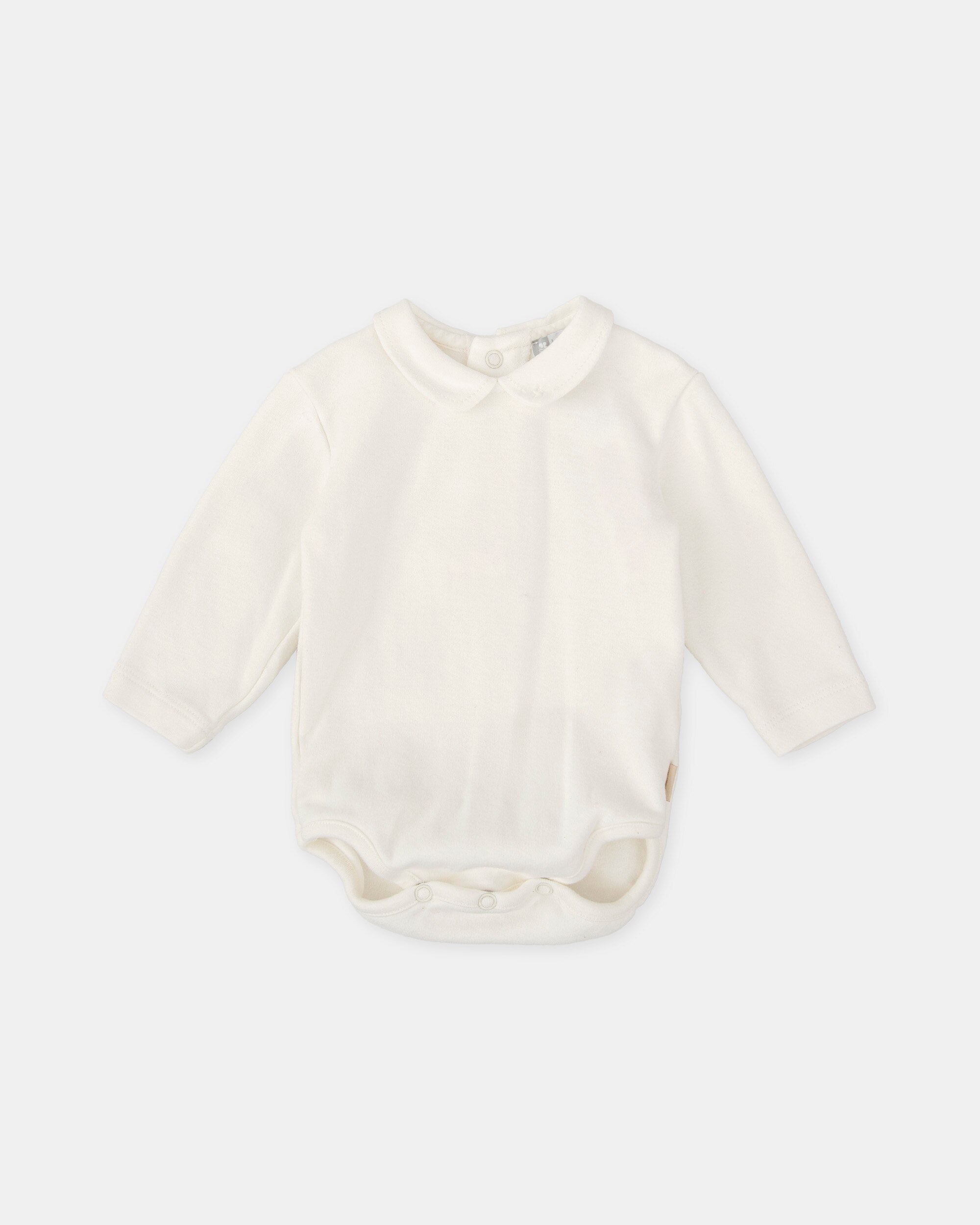 Body de vestir de bebé blanco con cuello - Tutto Piccolo - Blanco Blanco-1